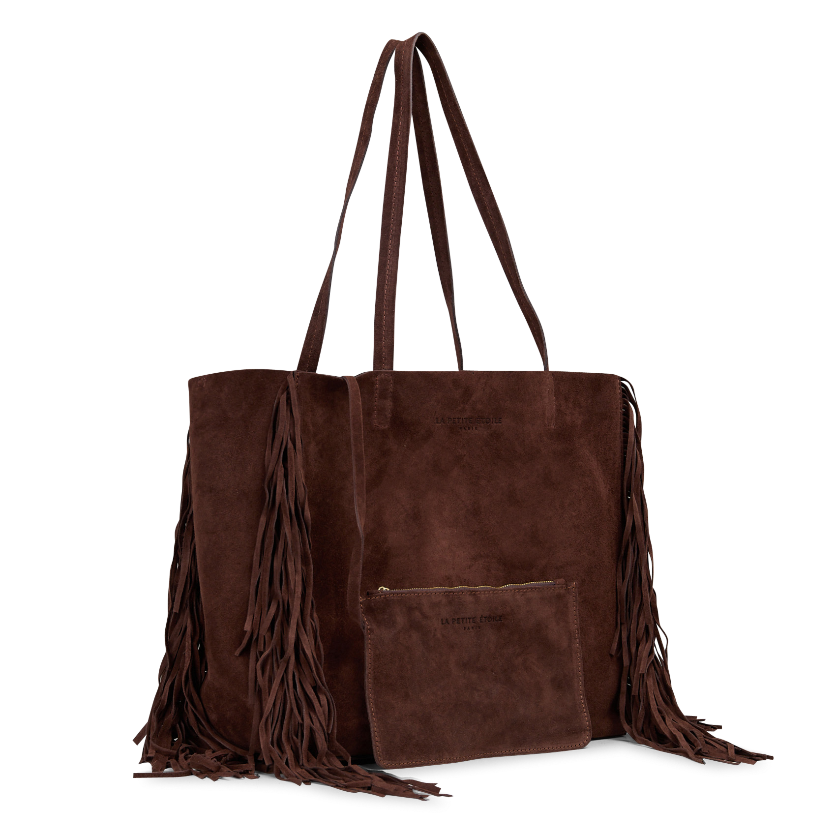 Shopper aus Veloursleder LA PETITE ETOILE Braun