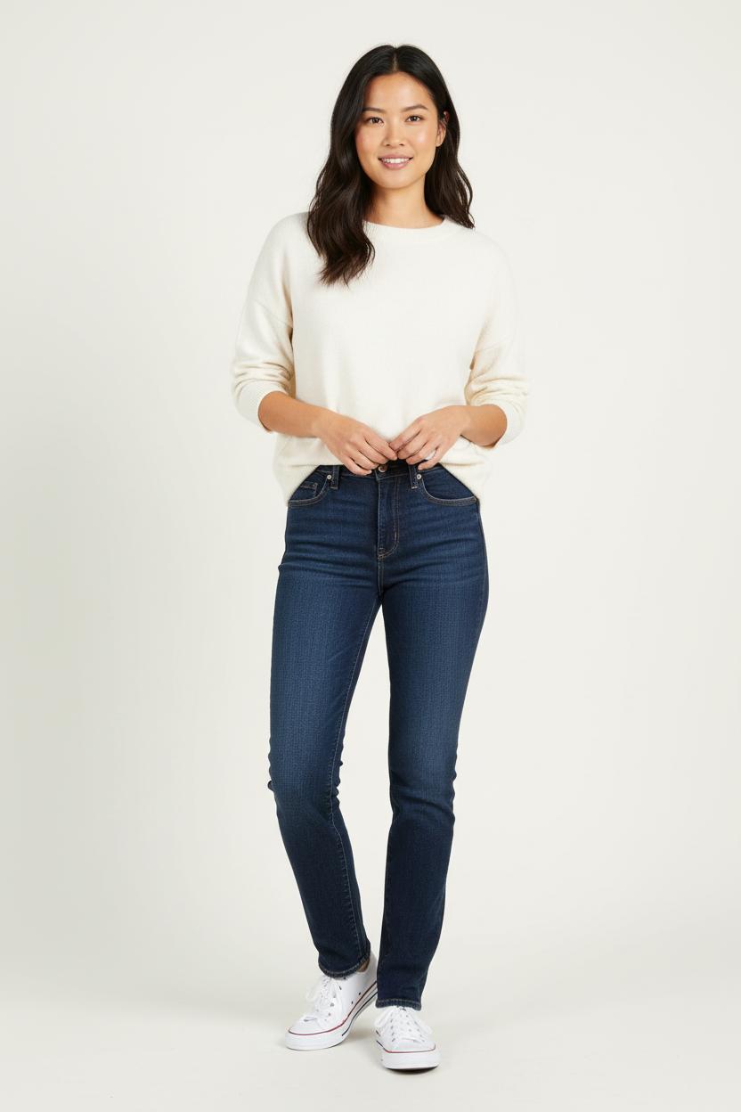 Cropped slim jeans with studs LEVI'S - Seconde main Blue