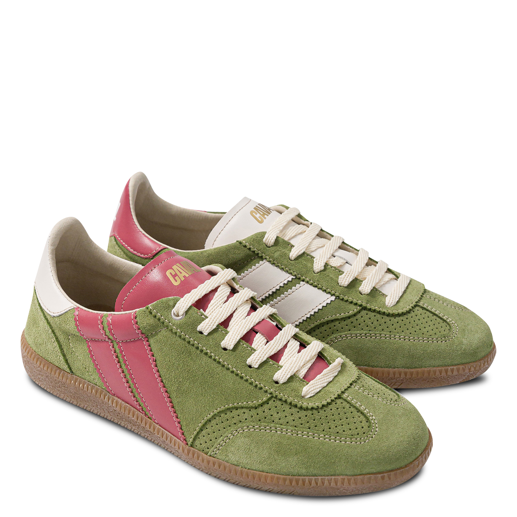 Suede leather low-top sneakers CAVAL Green