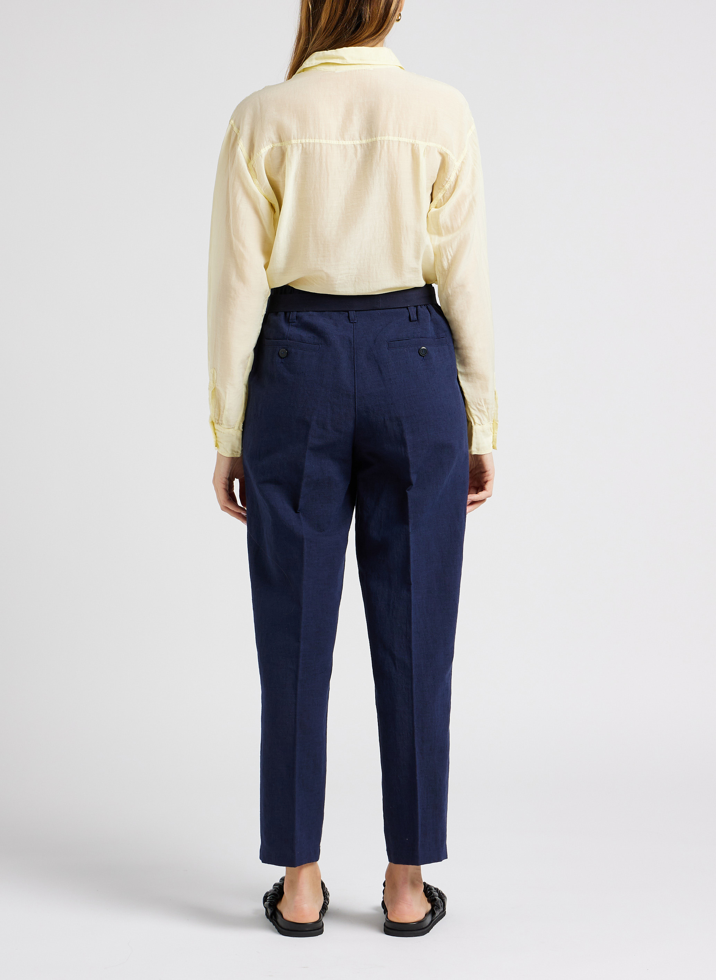 Ruimvallende blouse | katoenblend POMANDERE Geel