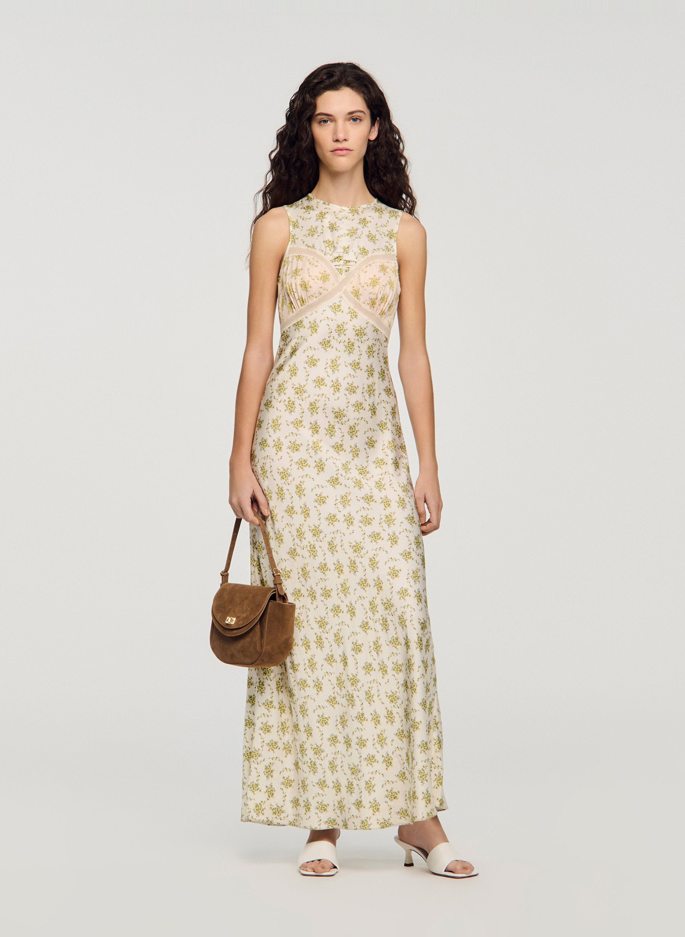 Robe longue évasée  SANDRO Vert