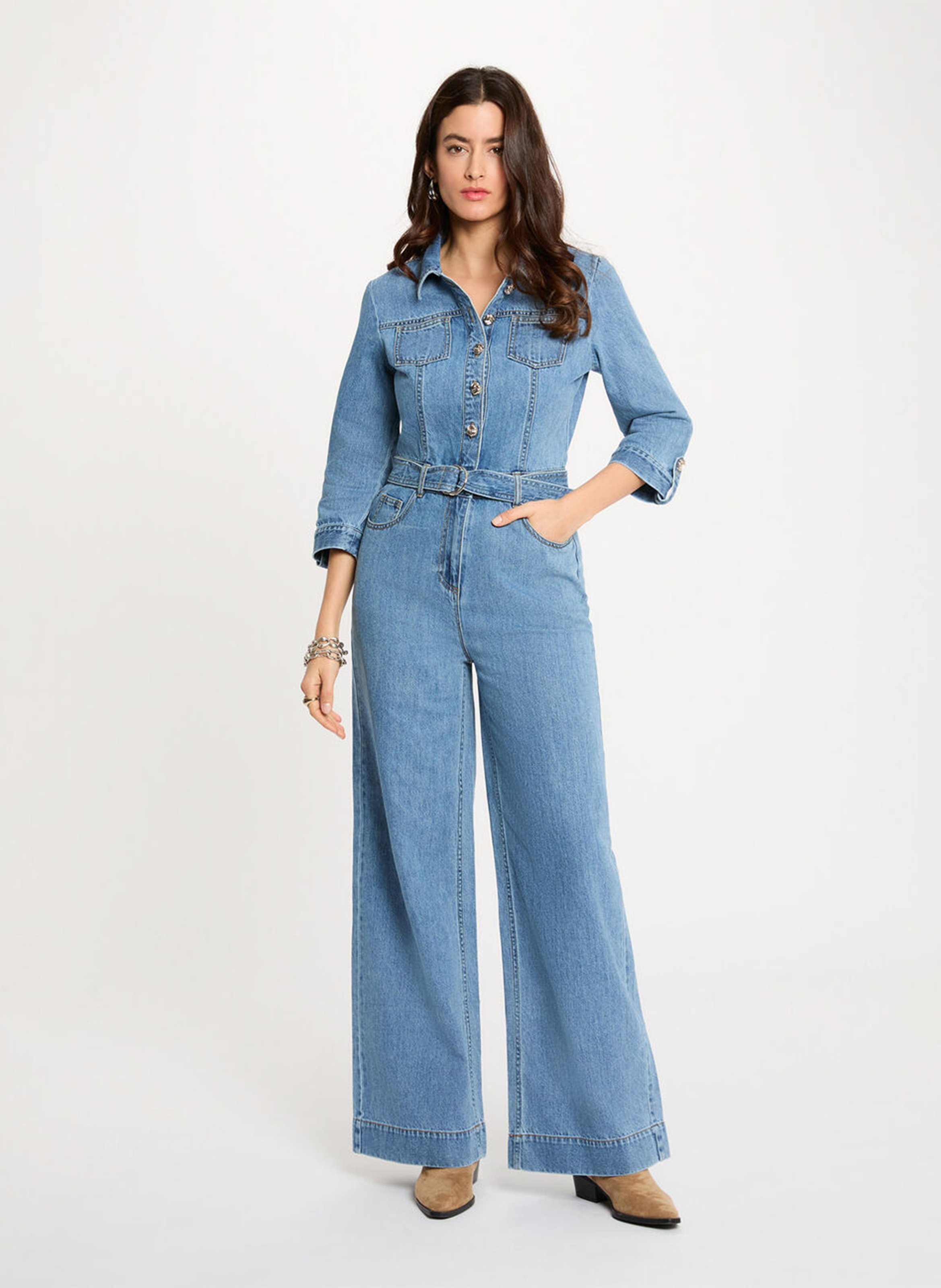 Cotton jumpsuit MORGAN Blue