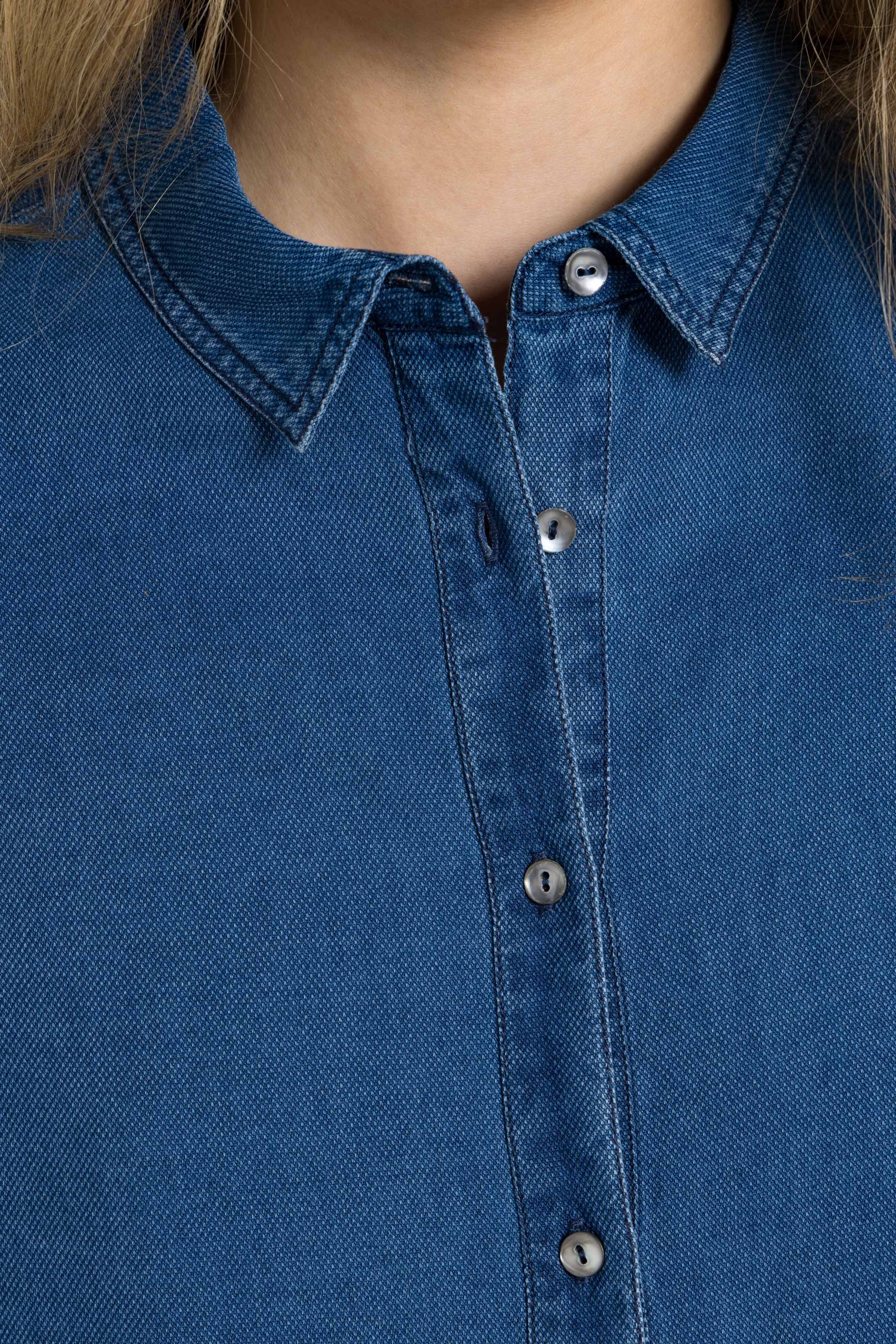 Baumwoll-Bluse BELLA JONES Blau