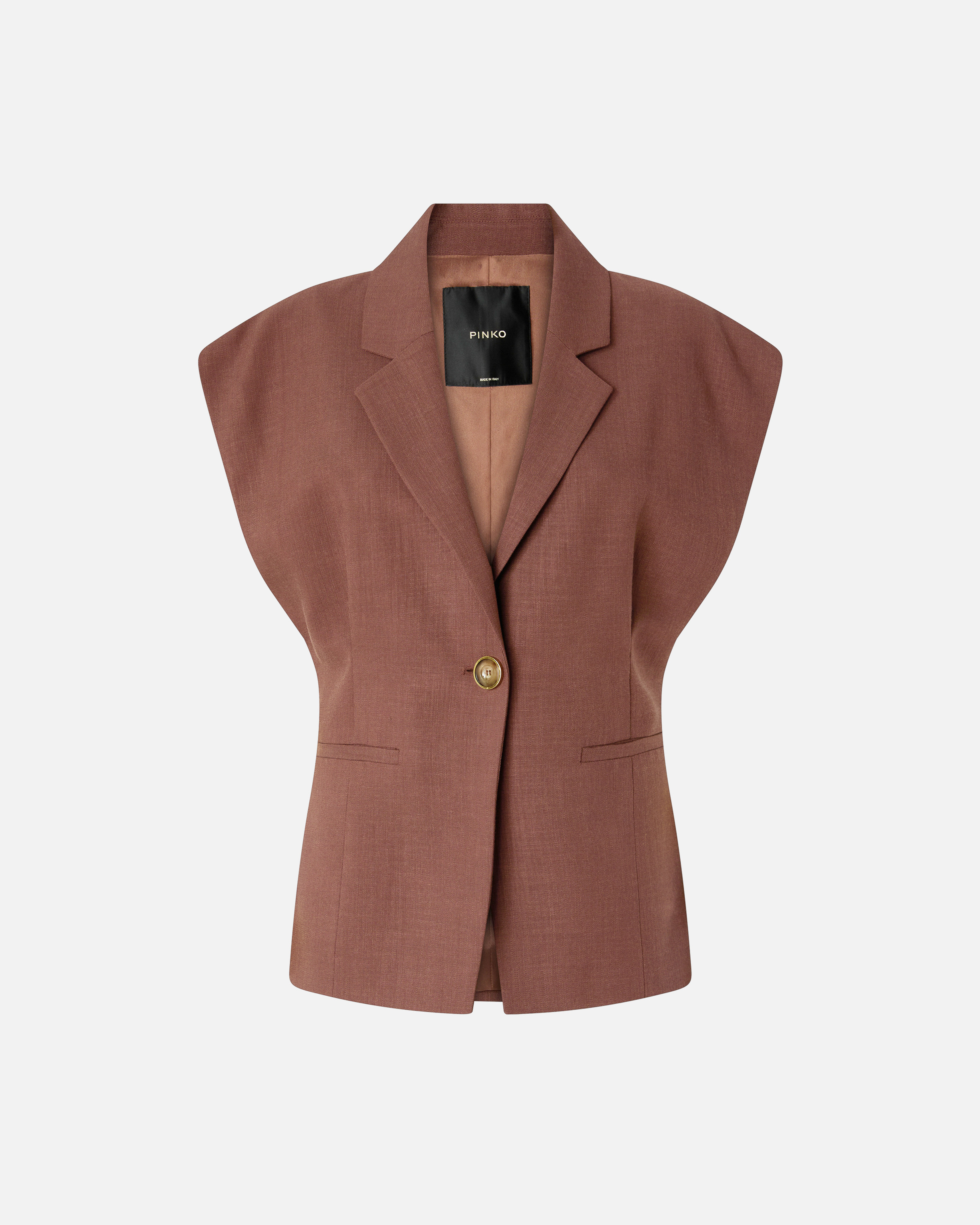 Veste sans manches effet rustique PINKO Marron