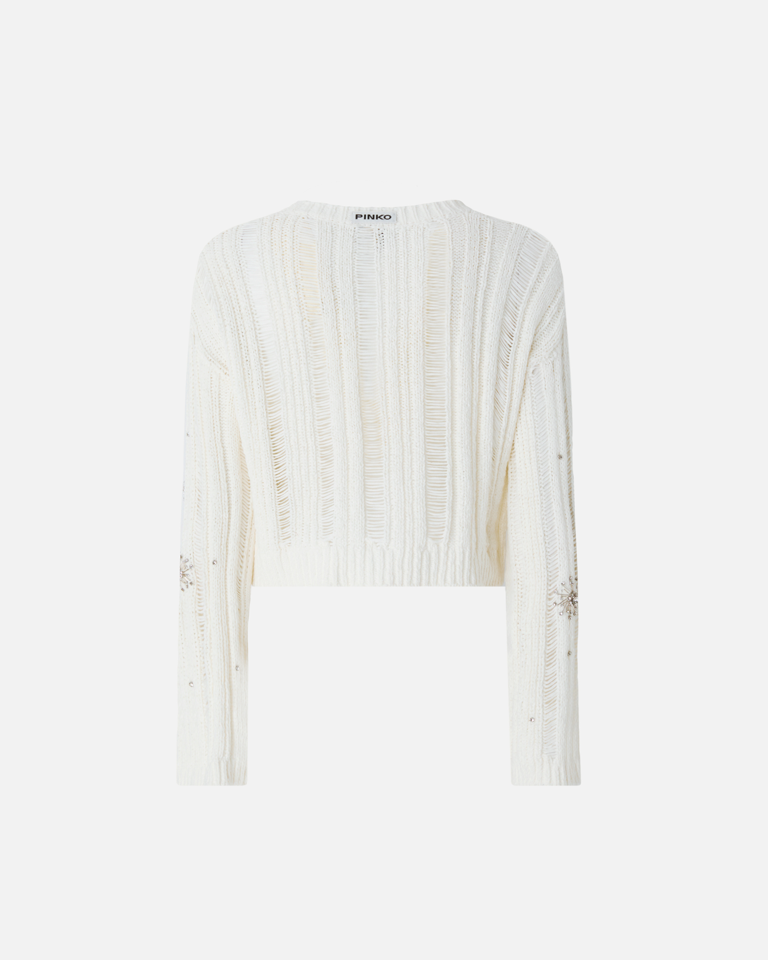 Cutout Jewel Sweater White