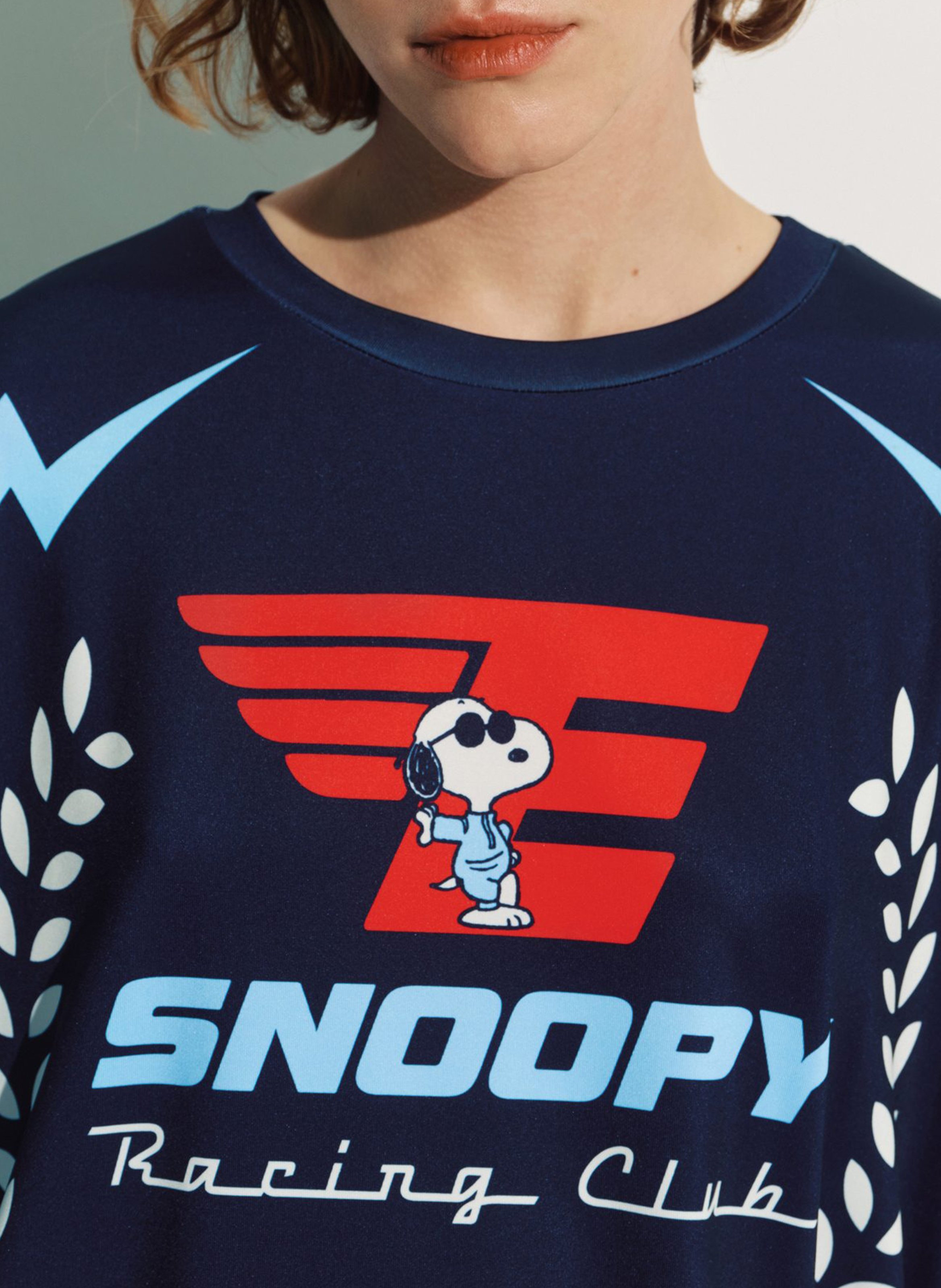 Kurzes Oversize-Kleid mit Print ESSENTIEL ANTWERP Blau