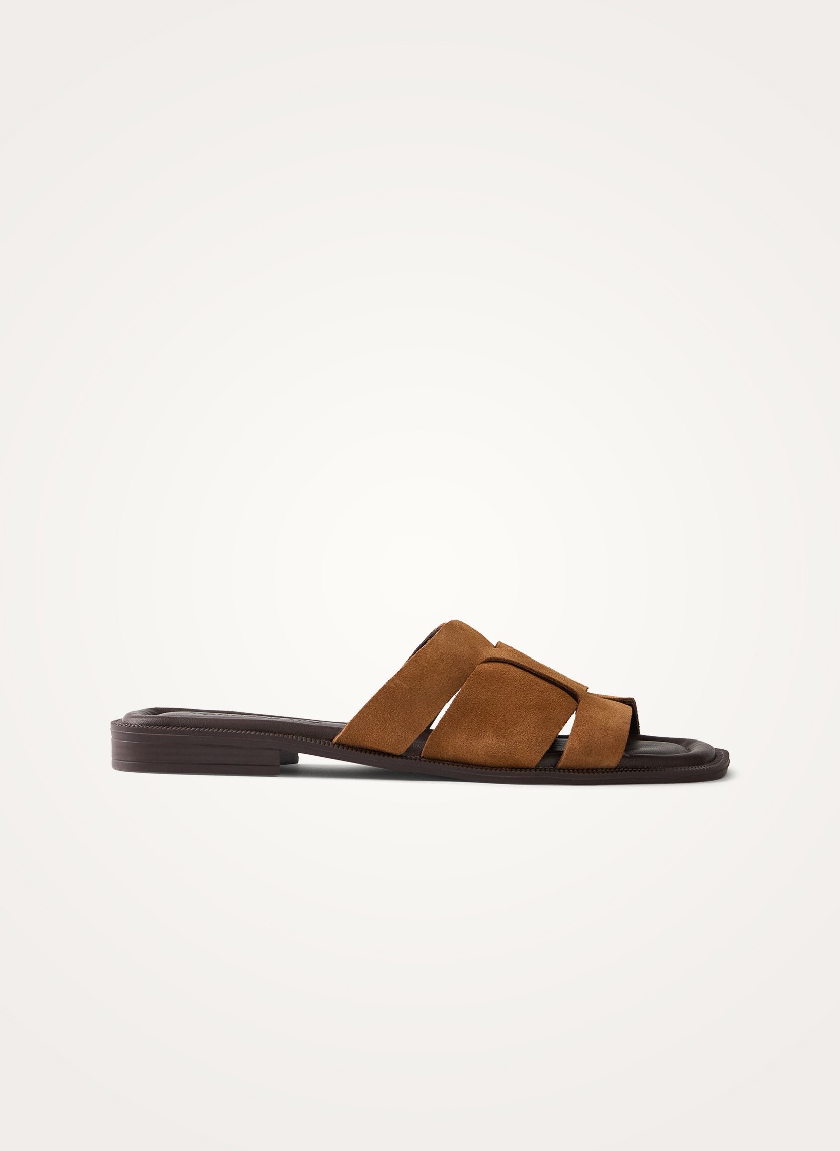 Suede mules with wide crisscross straps VANESSA WU