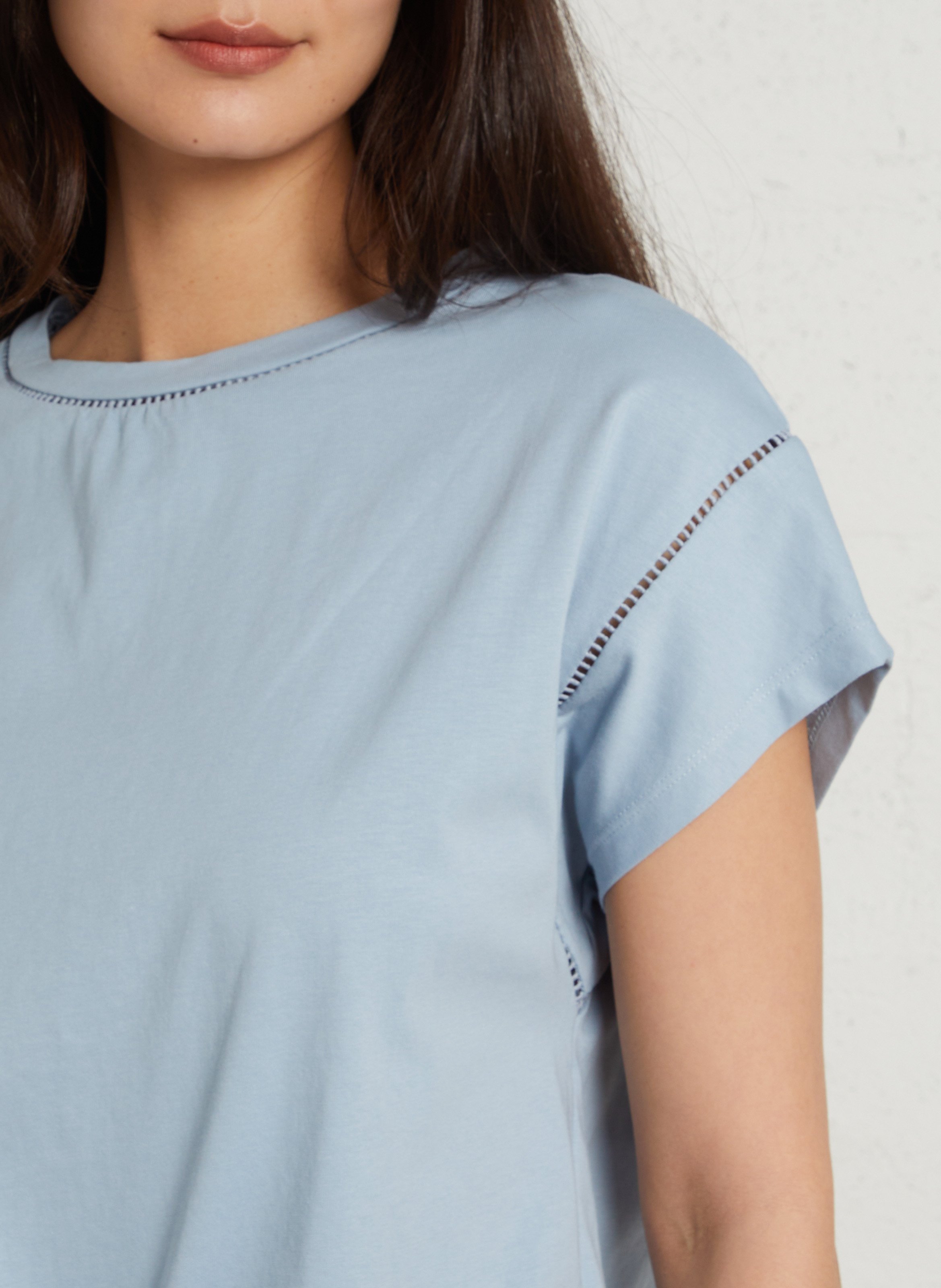 Tee-shirt col rond en coton MAISON 123 Bleu