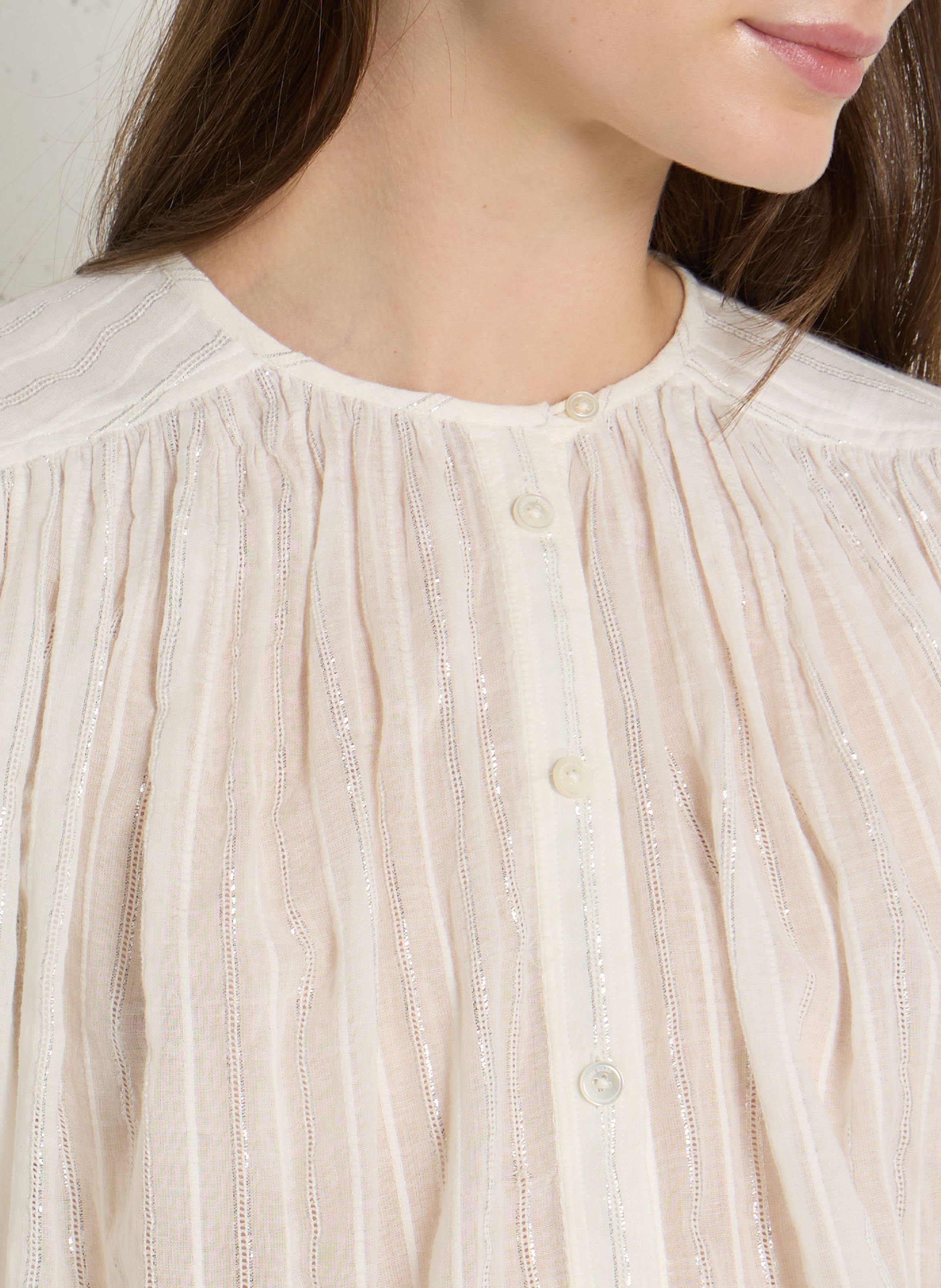 Oversize Rundhalsausschnitt Hemd aus Baumwollmischung LAURENCE BRAS Weiss
