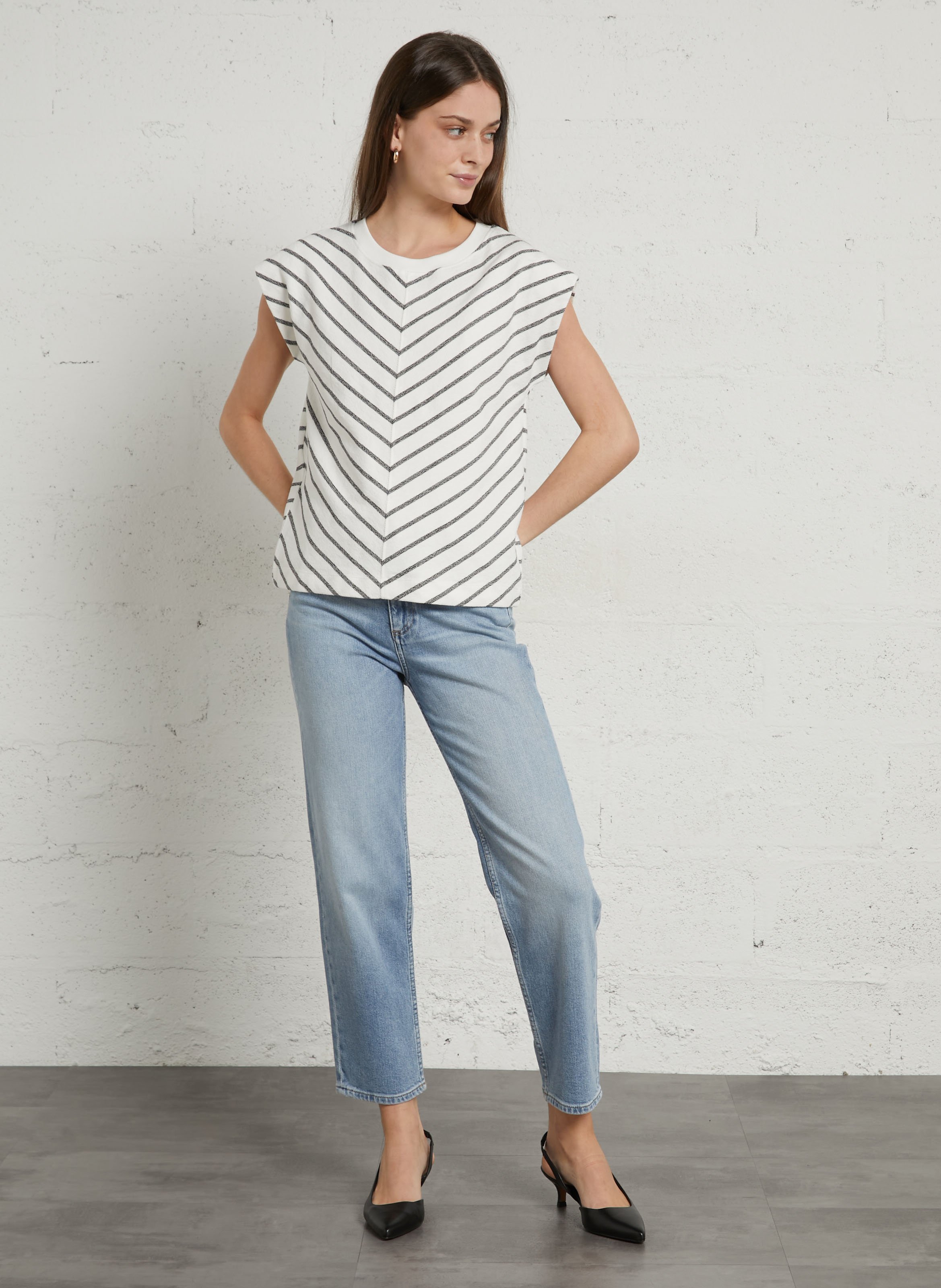Cotton-blend straight jeans MAISON 123 Blue