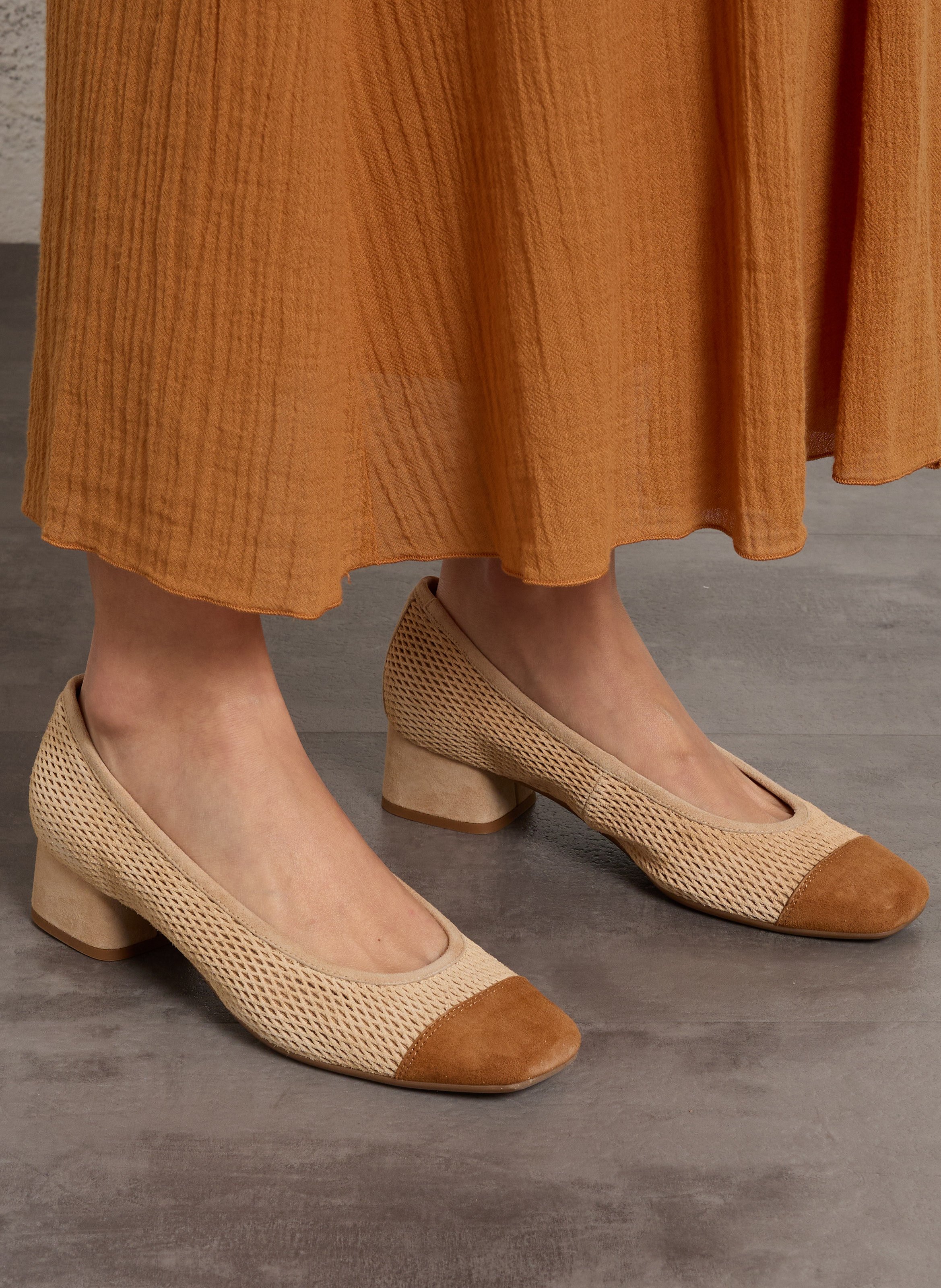 Suede ballet pumps REQINS Beige