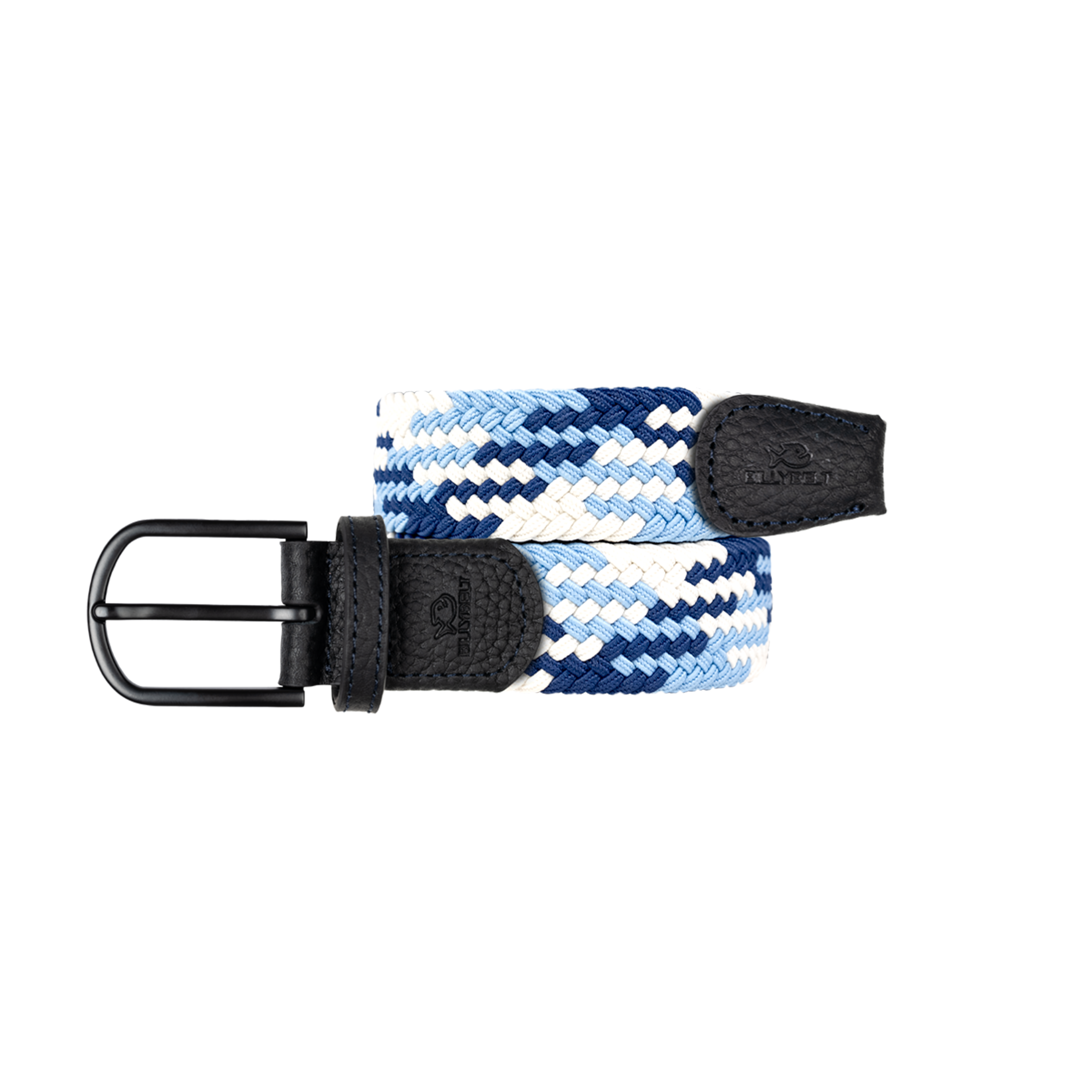 Multicolored braided elastic belt BILLYBELT Blue