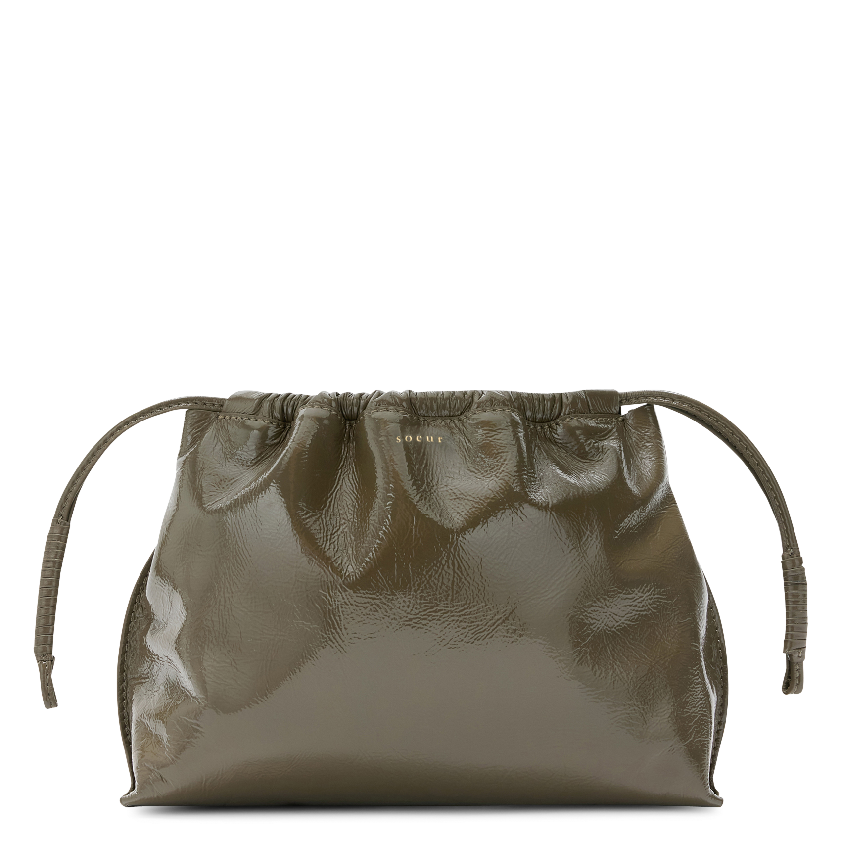 Umhängetasche aus Lackleder SOEUR Khaki