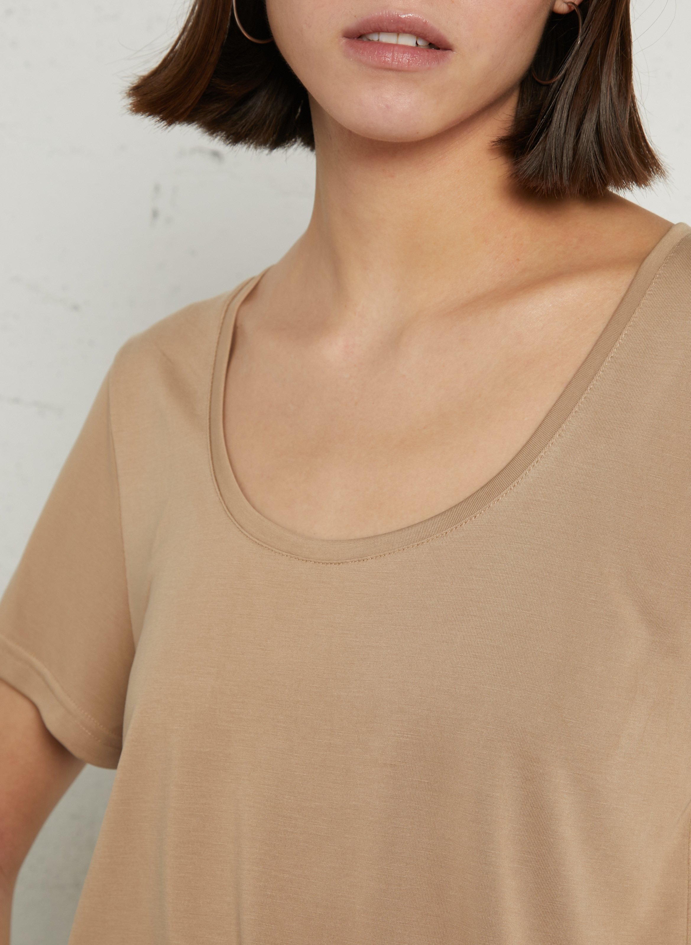 Recht vloeiend effen T-shirt LA PETITE ETOILE Beige
