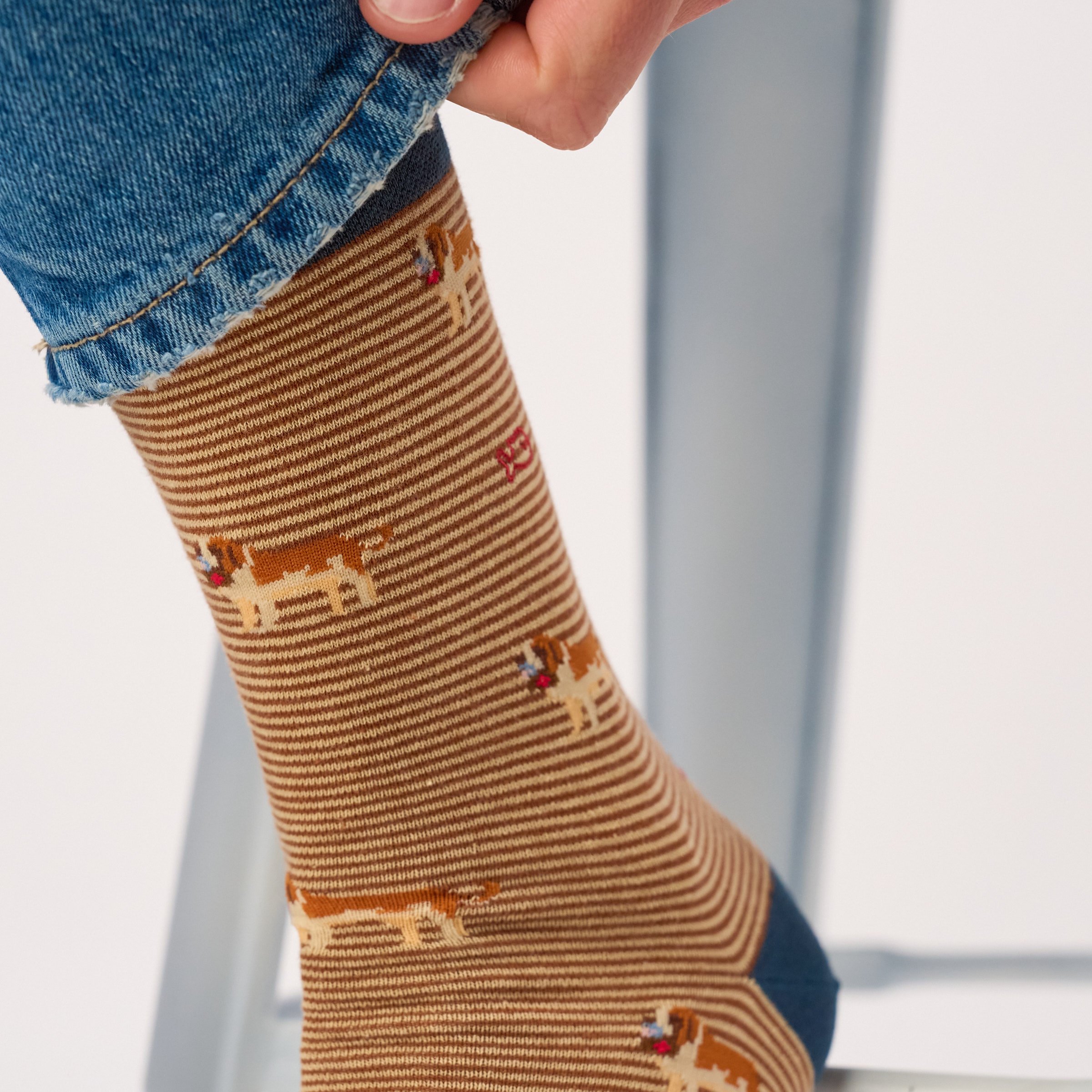 Combed Cotton Animal Socks BILLYBELT Brown