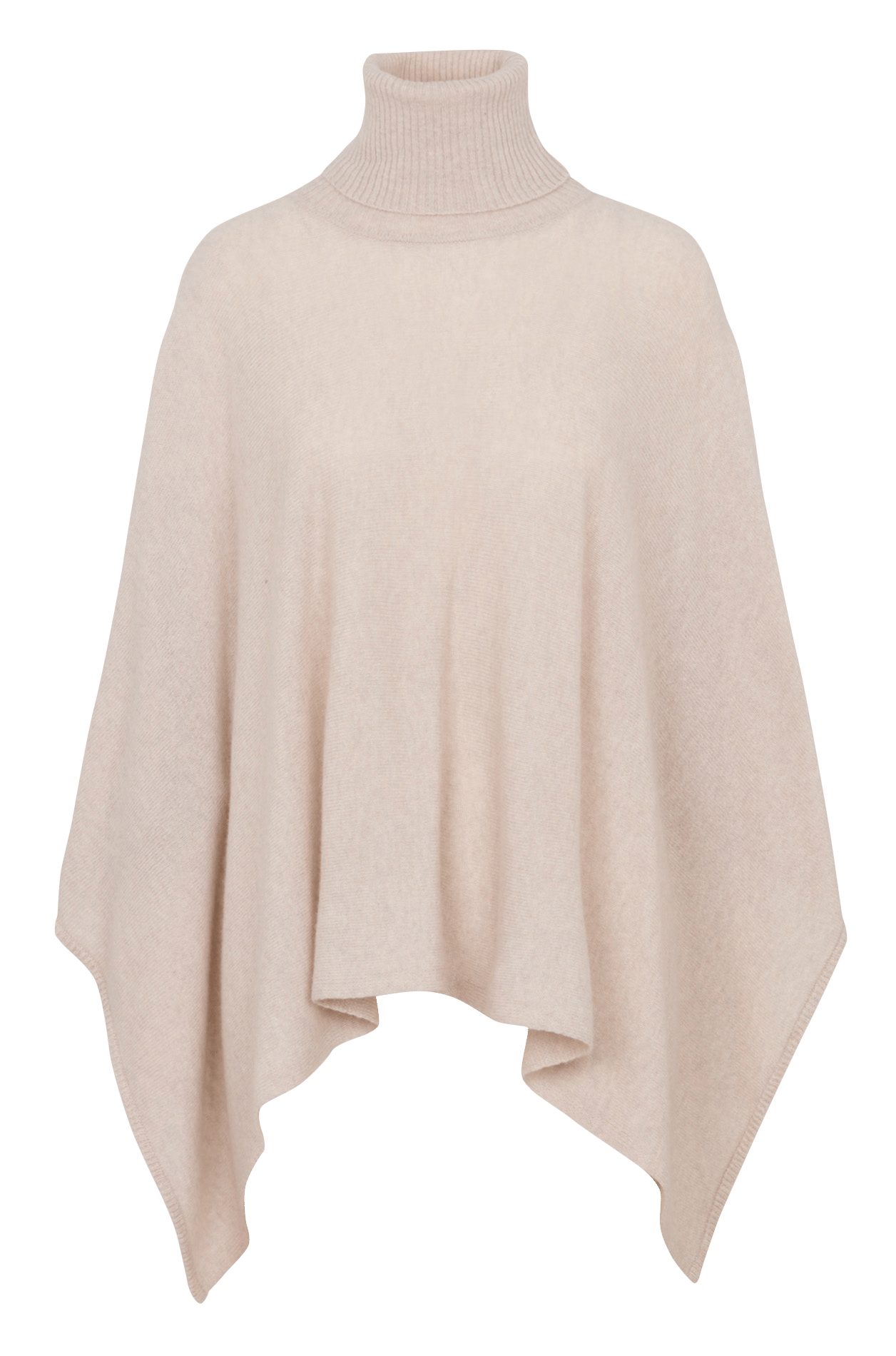 Kaschmir-Poncho mit Wasserfallausschnitt BERENICE Beige