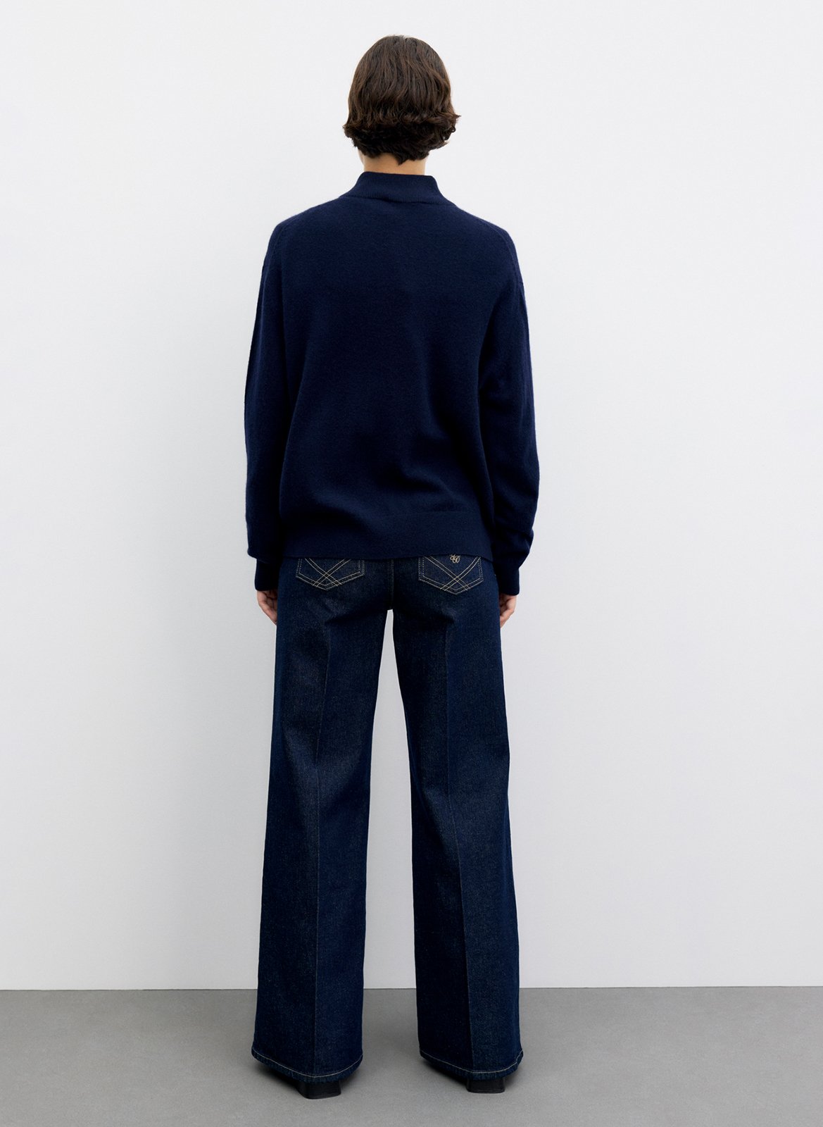 Cashmere zip-neck turtleneck sweater GERARD DAREL Blue