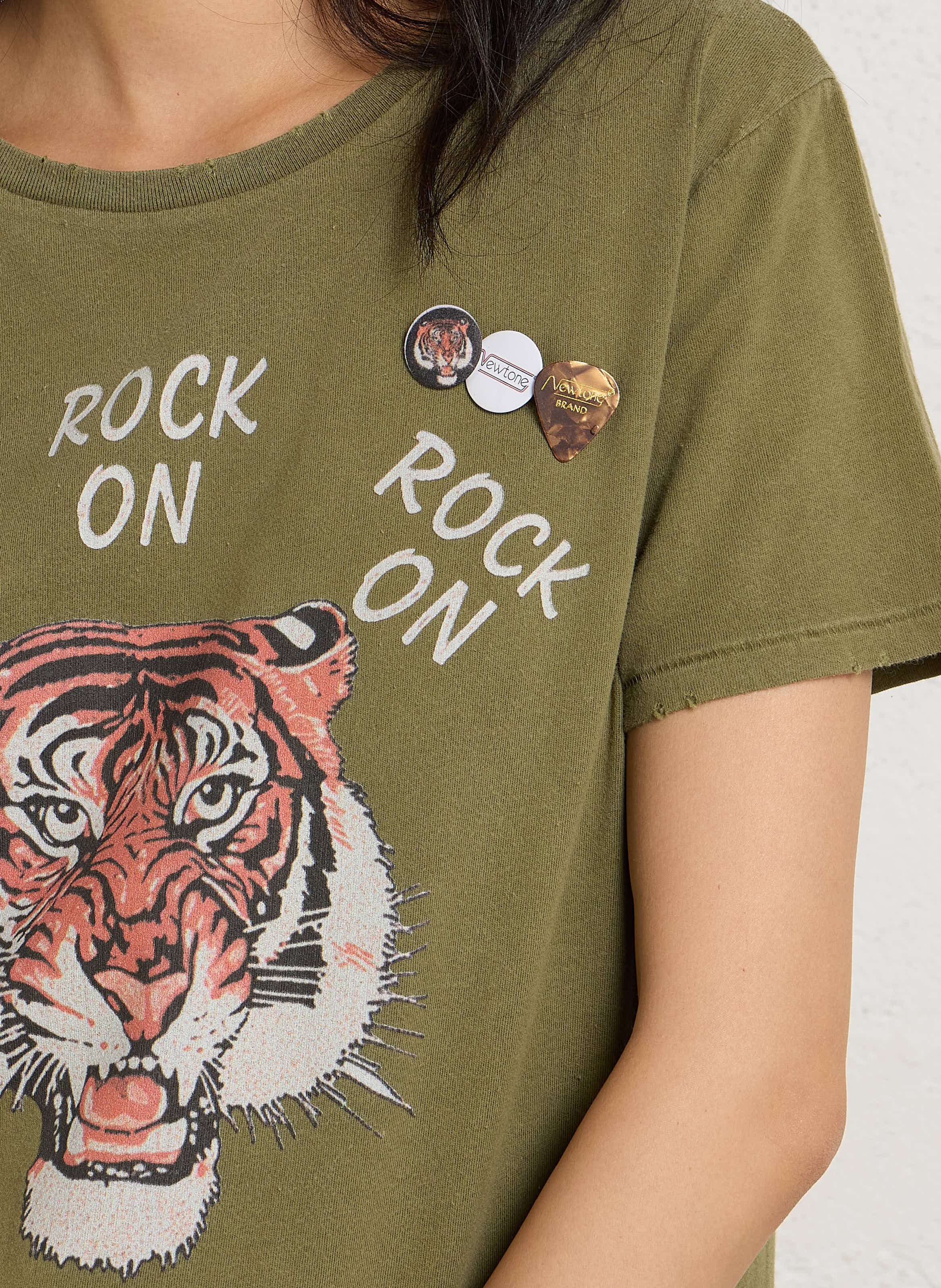 Tee-shirt imprimé en coton  NEWTONE Kaki