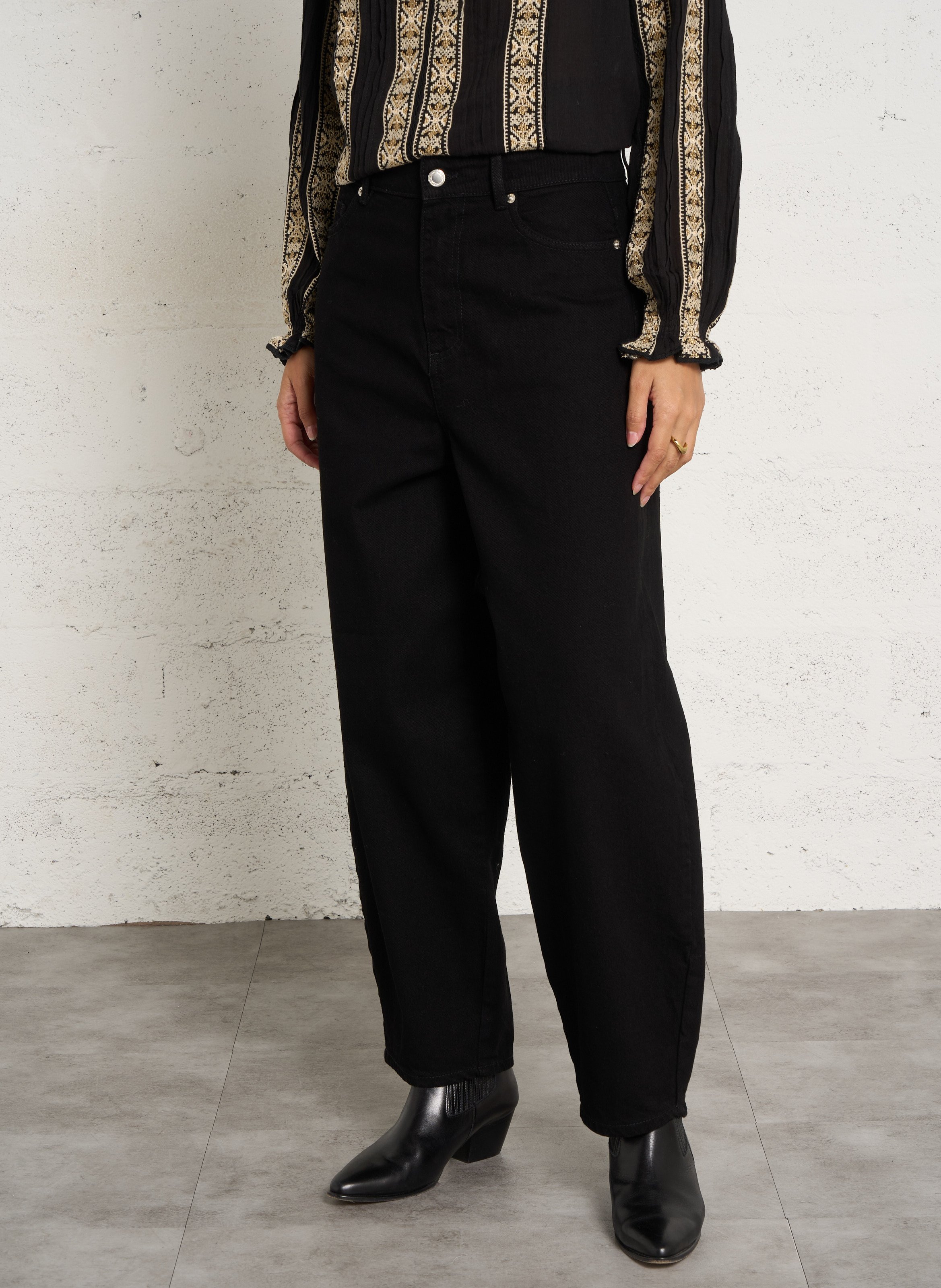 Cotton denim jeans IKKS Black