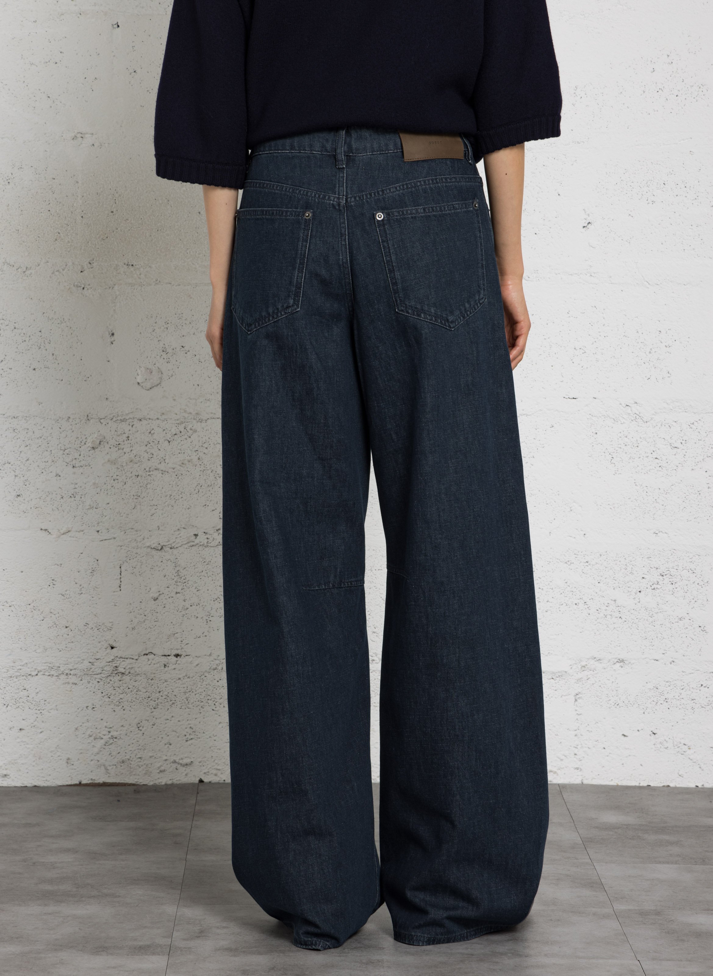 Jean large en coton recyclé mélangé SOEUR Bleu