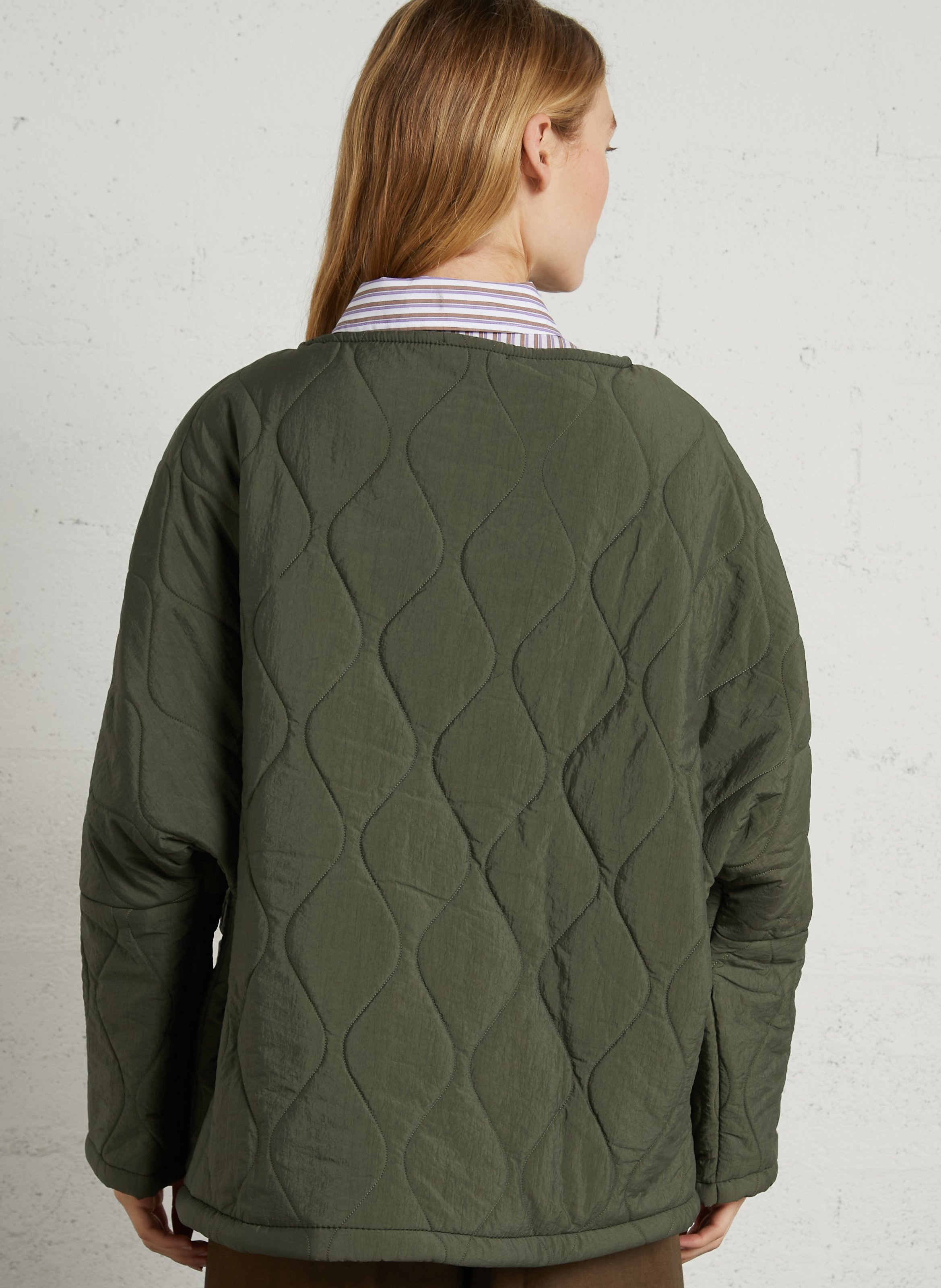 Veste ample matelassée col V AOKYANOS Kaki