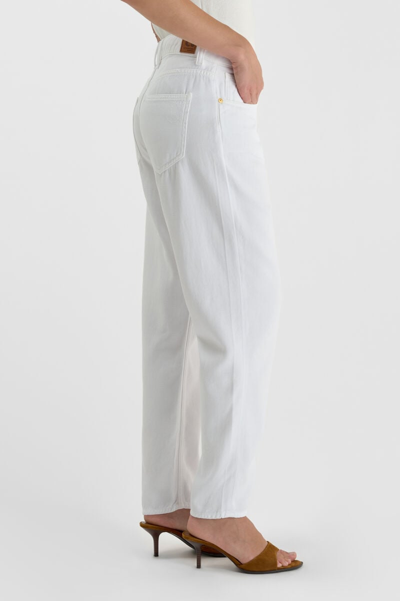 High-waisted loose-fit buttoned jeans LE TEMPS DES CERISES White