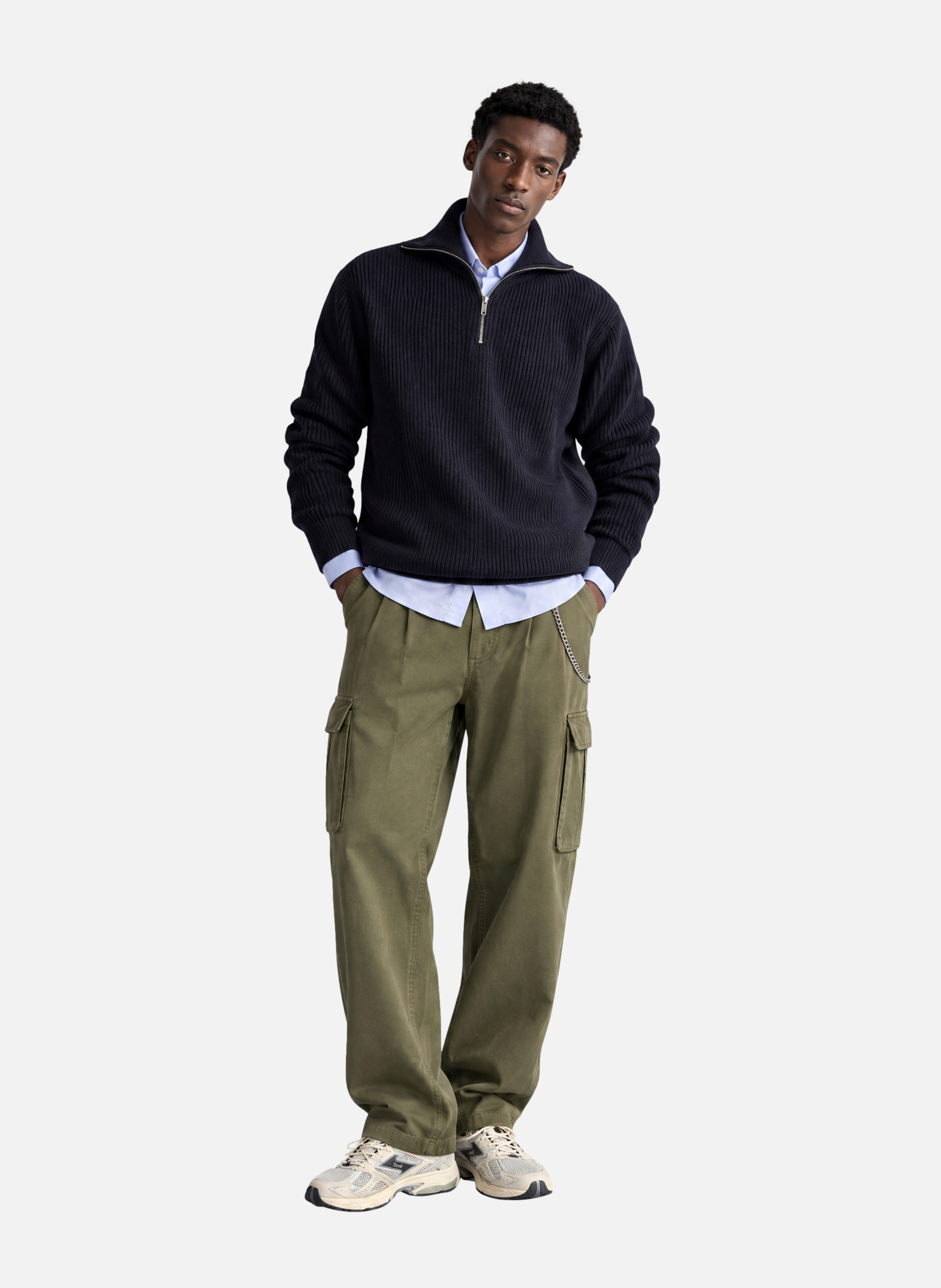 Wool zipped-neck sweater THE KOOPLES Blue