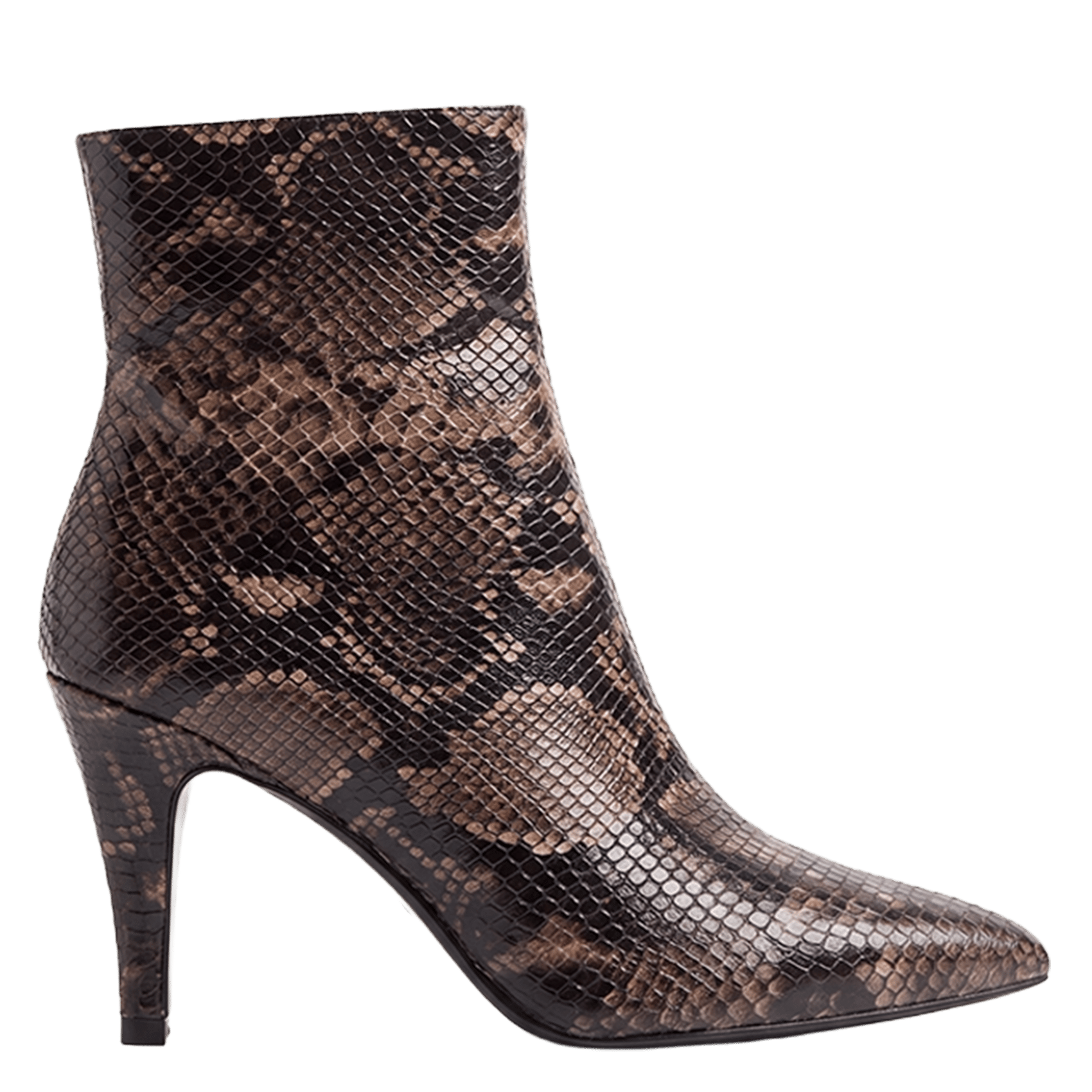 Printed leather ankle boots JONAK Brown