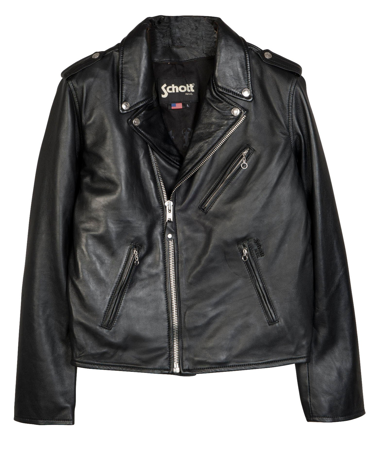 Perfecto Lederjacke mit Rei&szlig;verschluss SCHOTT Schwarz