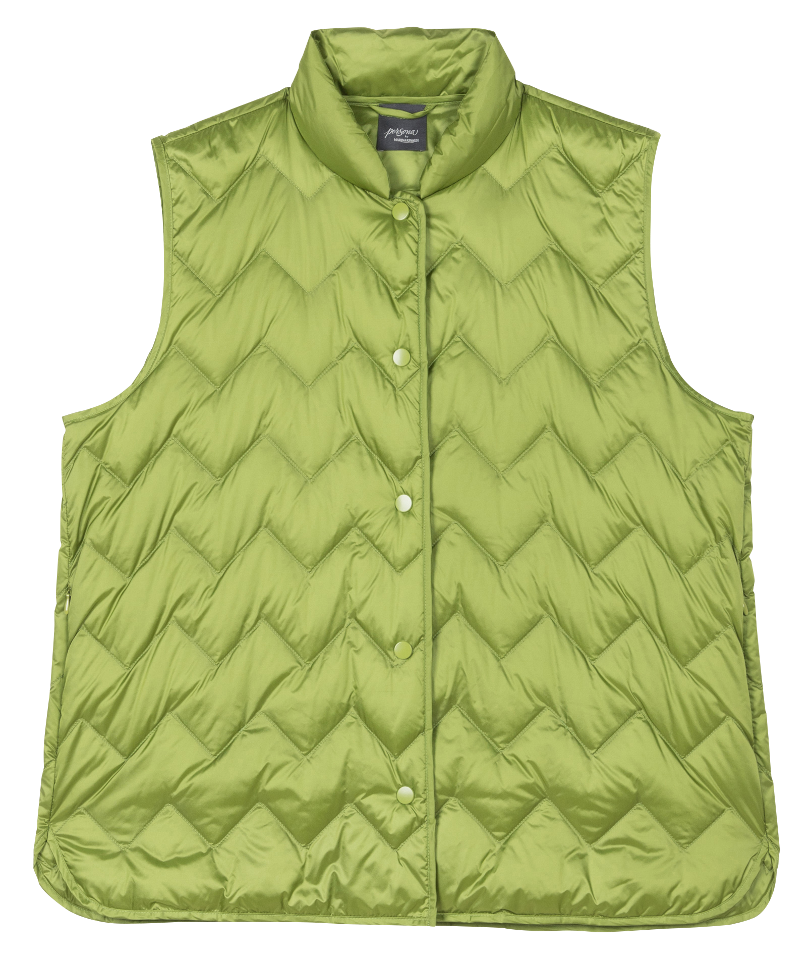 Sleeveless lightweight down jacket PERSONA by Marina Rinaldi Green