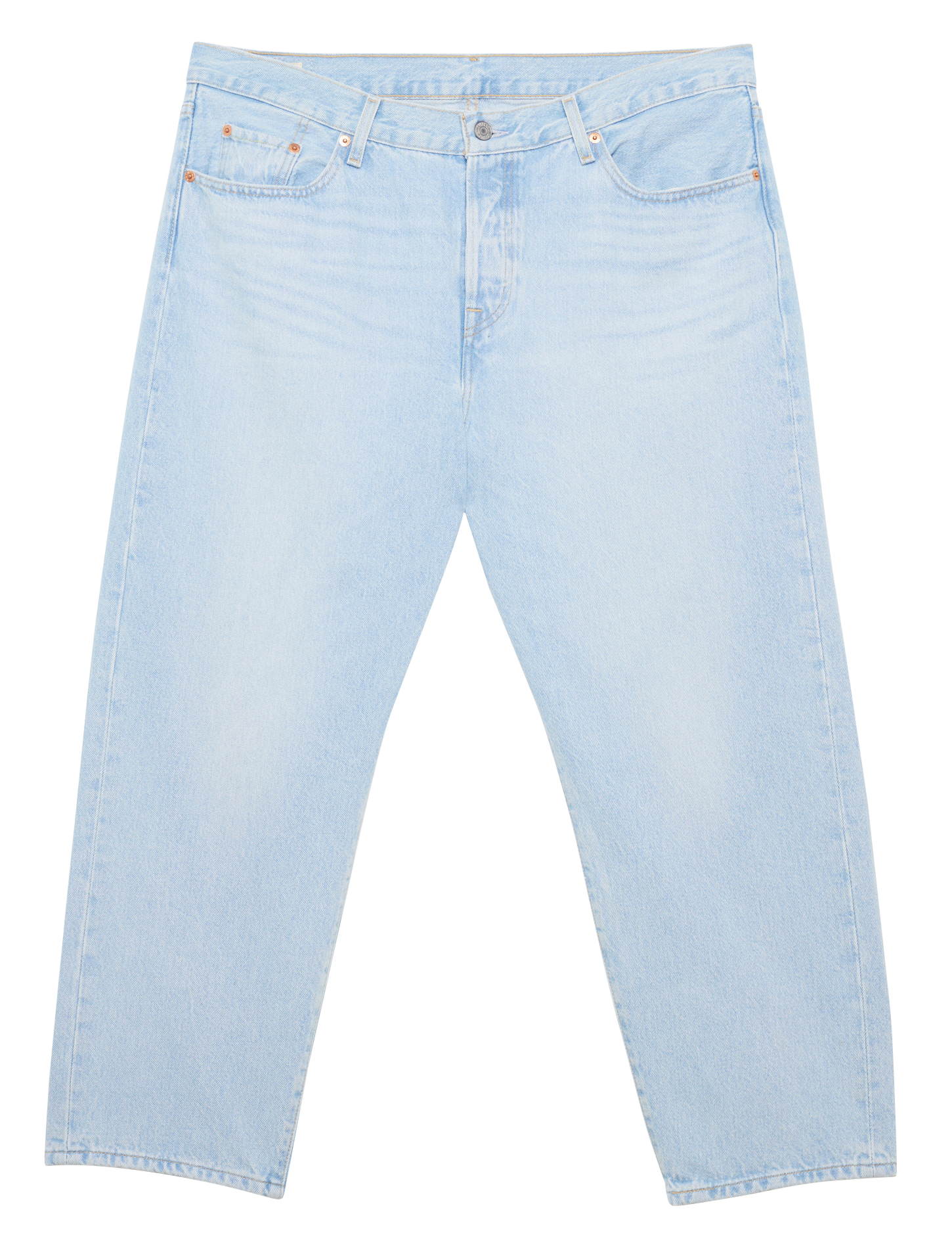 High-waisted straight-leg cotton jeans LEVI'S Faded jeans