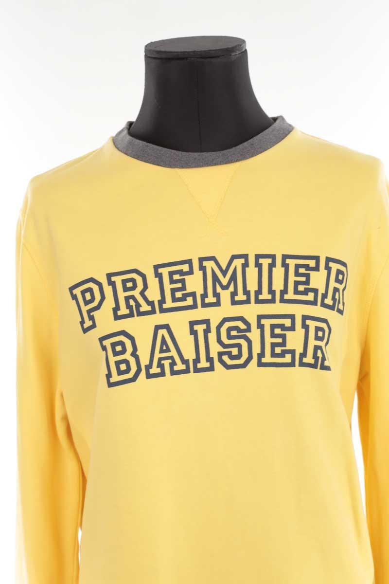 Cotton pullover AMI PARIS - Seconde Main Yellow