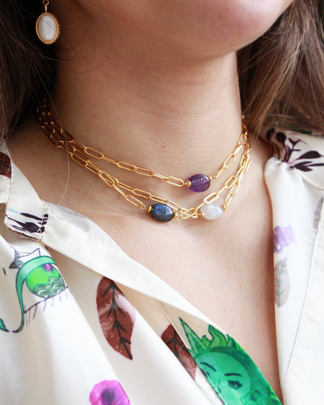 Scarab necklace NILAI Green