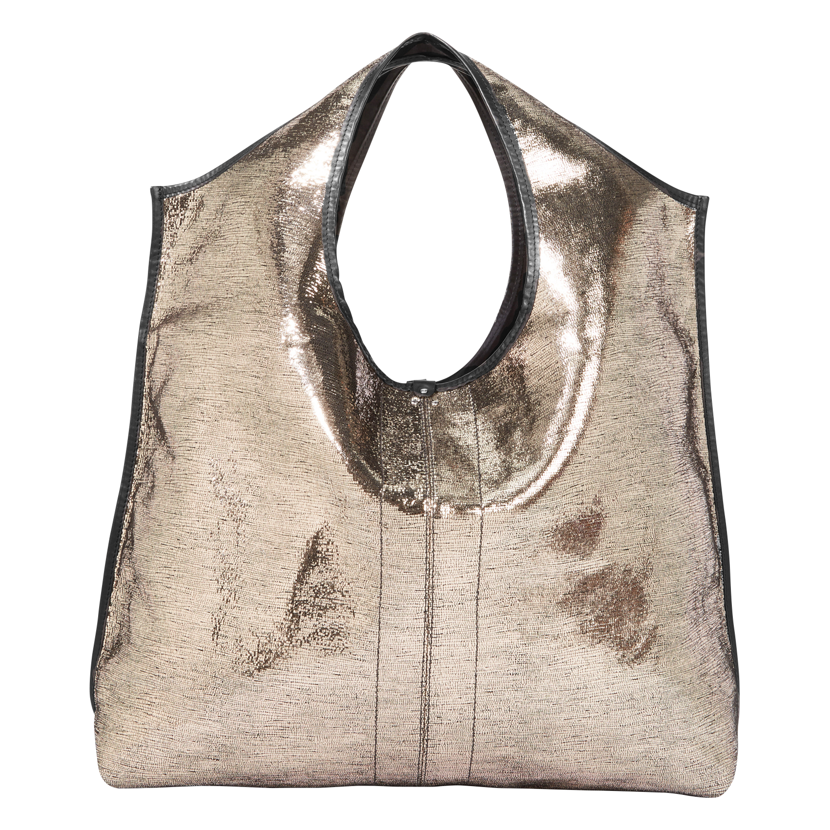Mercer metallic leather tote bag JEROME DREYFUSS Silver