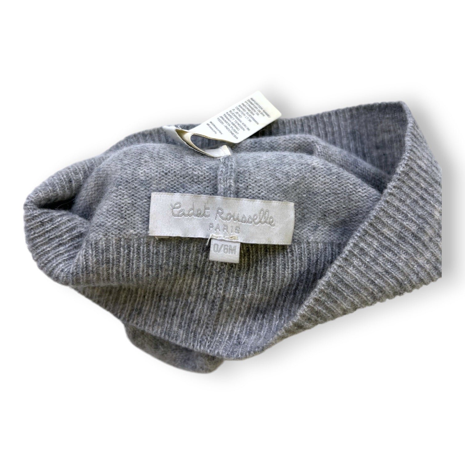 Grey Baby Beanie - 0 months CADET ROUSSELLE - Seconde Main Grey