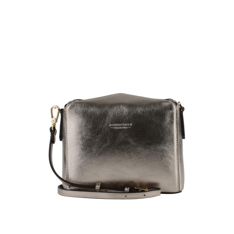 Crossbody bag - cowhide leather POURCHET Golden