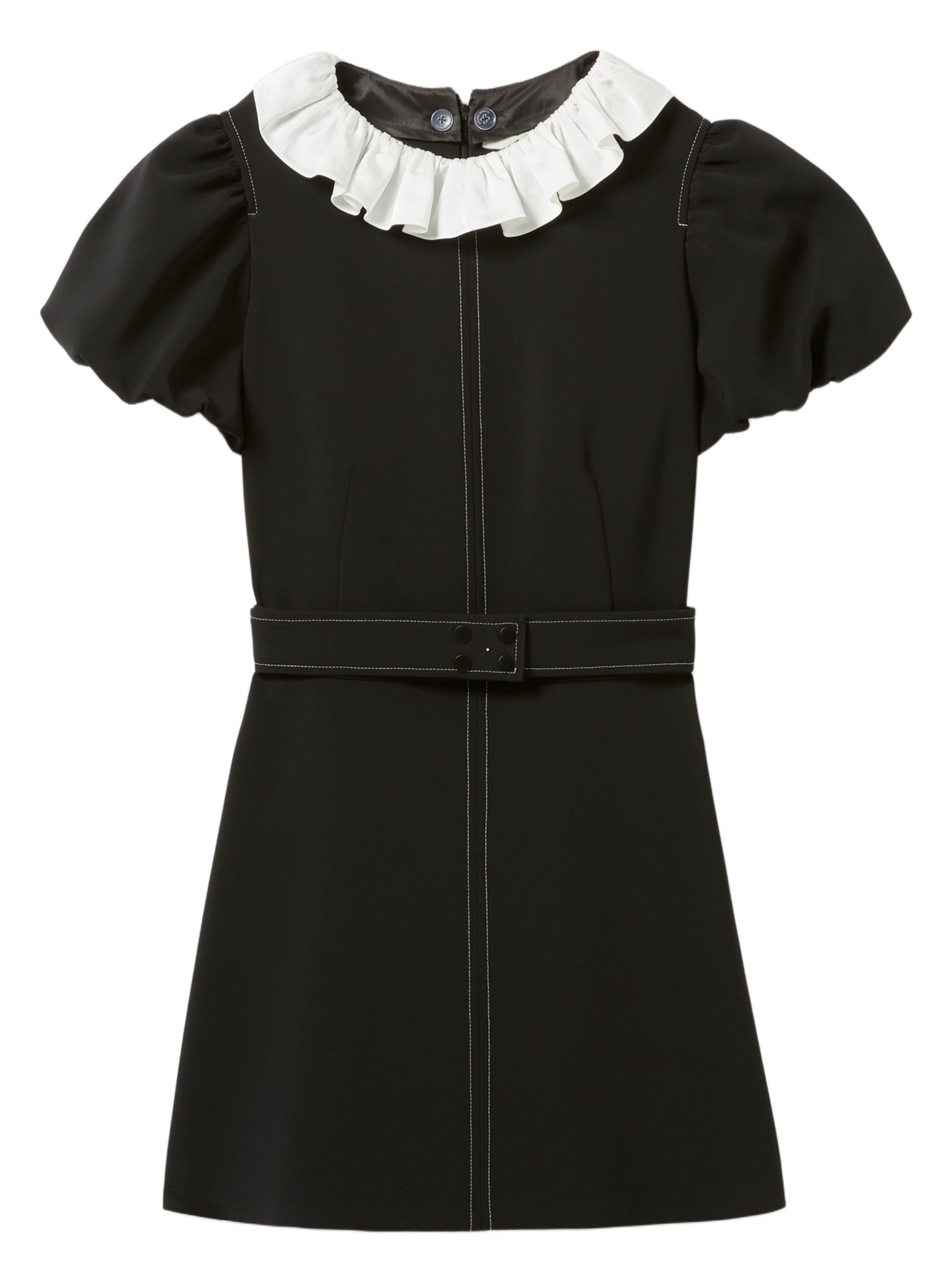 Robe courte cintrée à col volanté CLAUDIE PIERLOT Noir