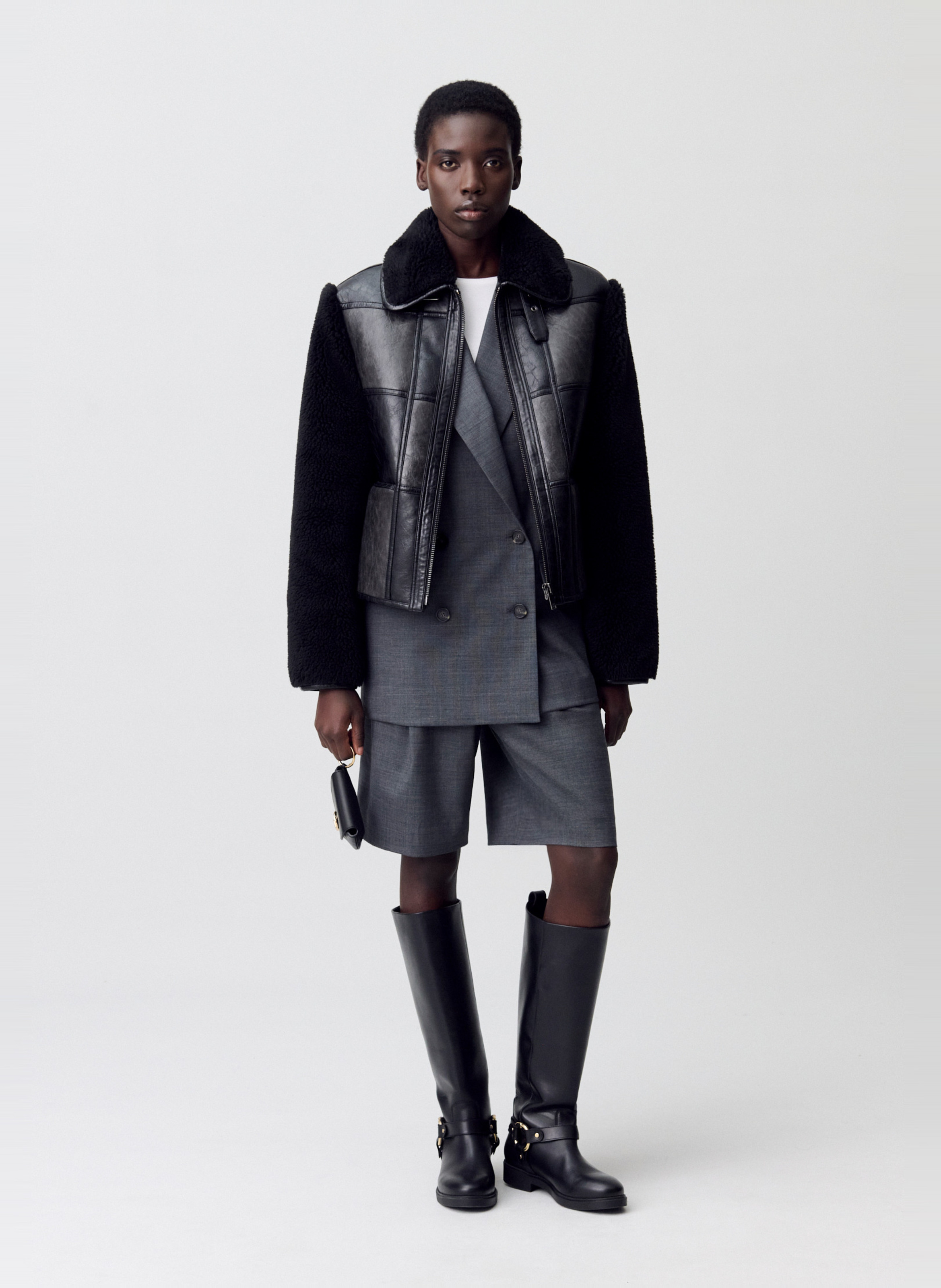 Straight jacket with classic collar CLAUDIE PIERLOT Black