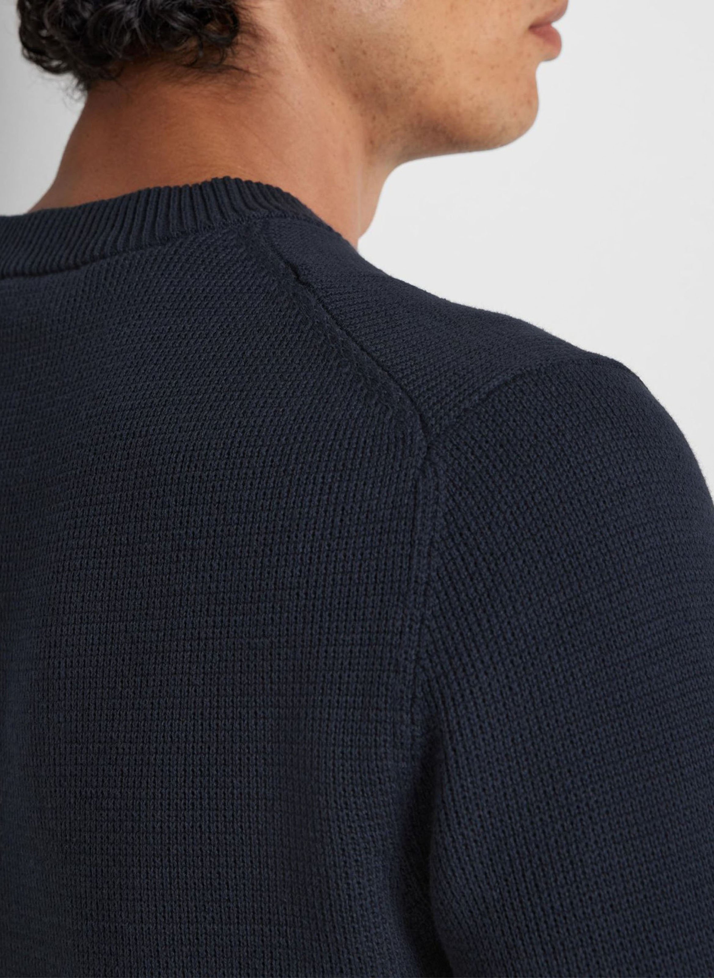 Pull col rond en coton bio  SELECTED Bleu