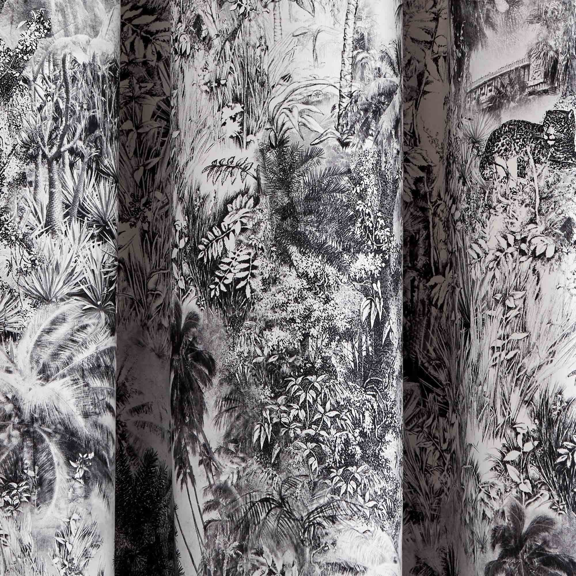 Curtain with black eyelets MADURA White