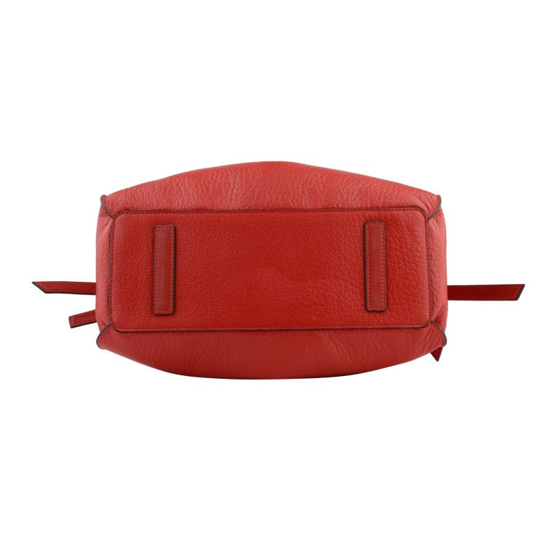 Handbag - cowhide leather POURCHET Red
