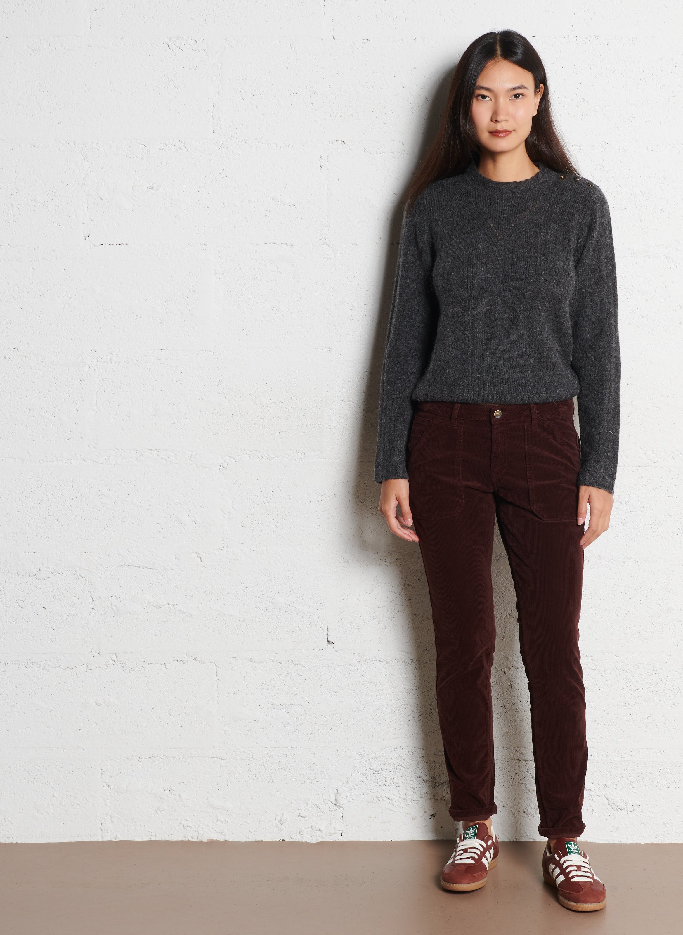 Rechte ribbroek ACQUAVERDE Bruin