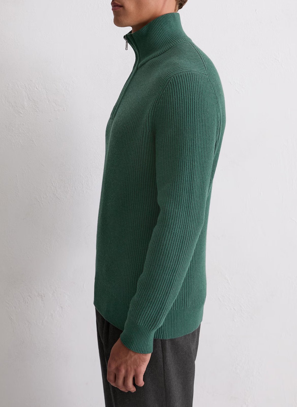 Pull droit col montant en coton mélangé MARC O'POLO Vert