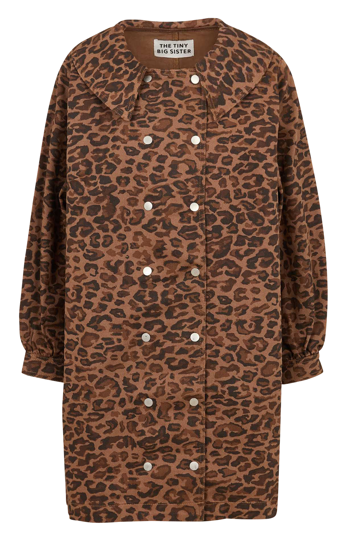 Robe courte en coton imprimé THE TINY BIG SISTER Marron