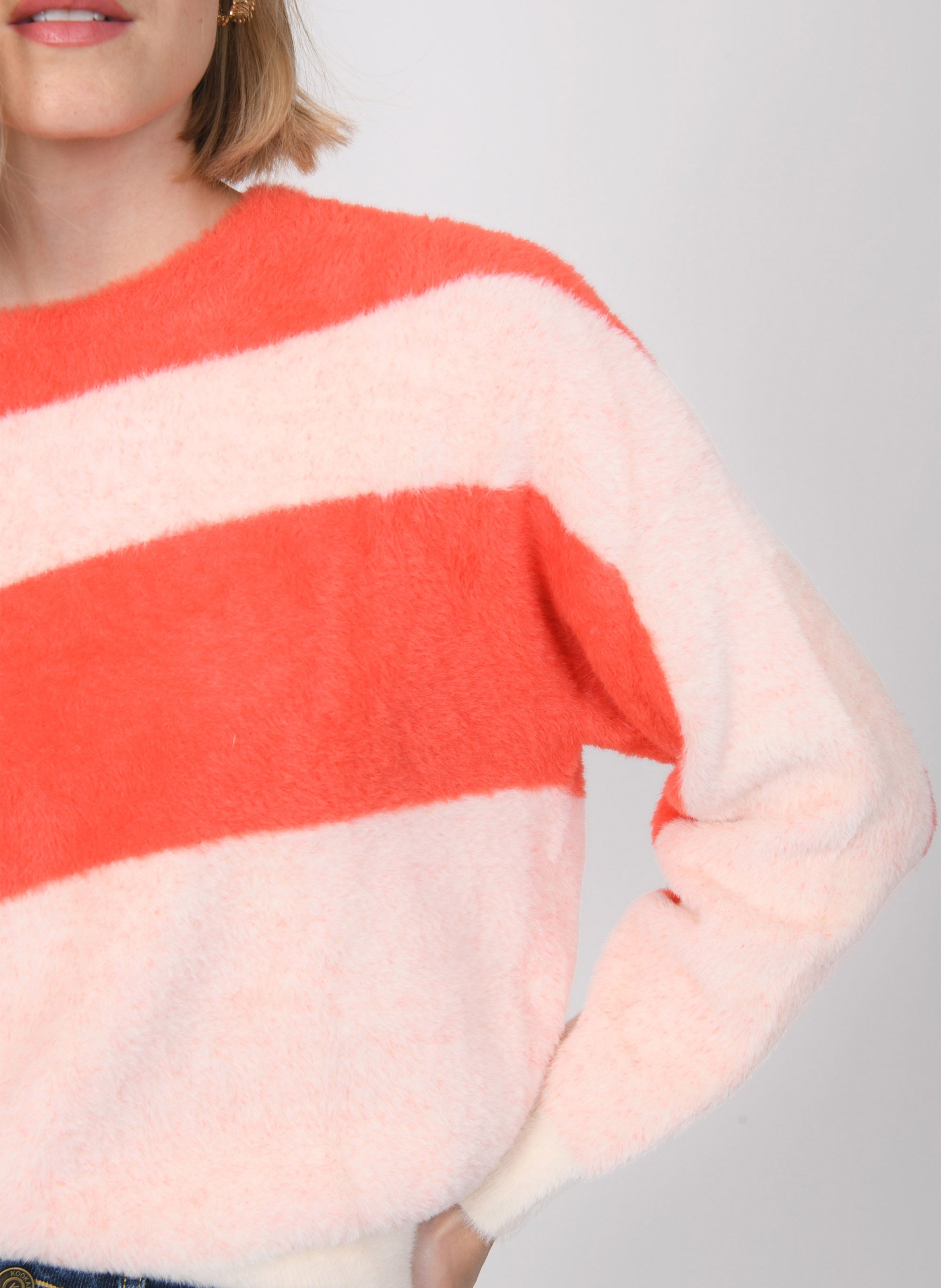 Rundhalsausschnitt-Flauschpullover KOOKAI Orange