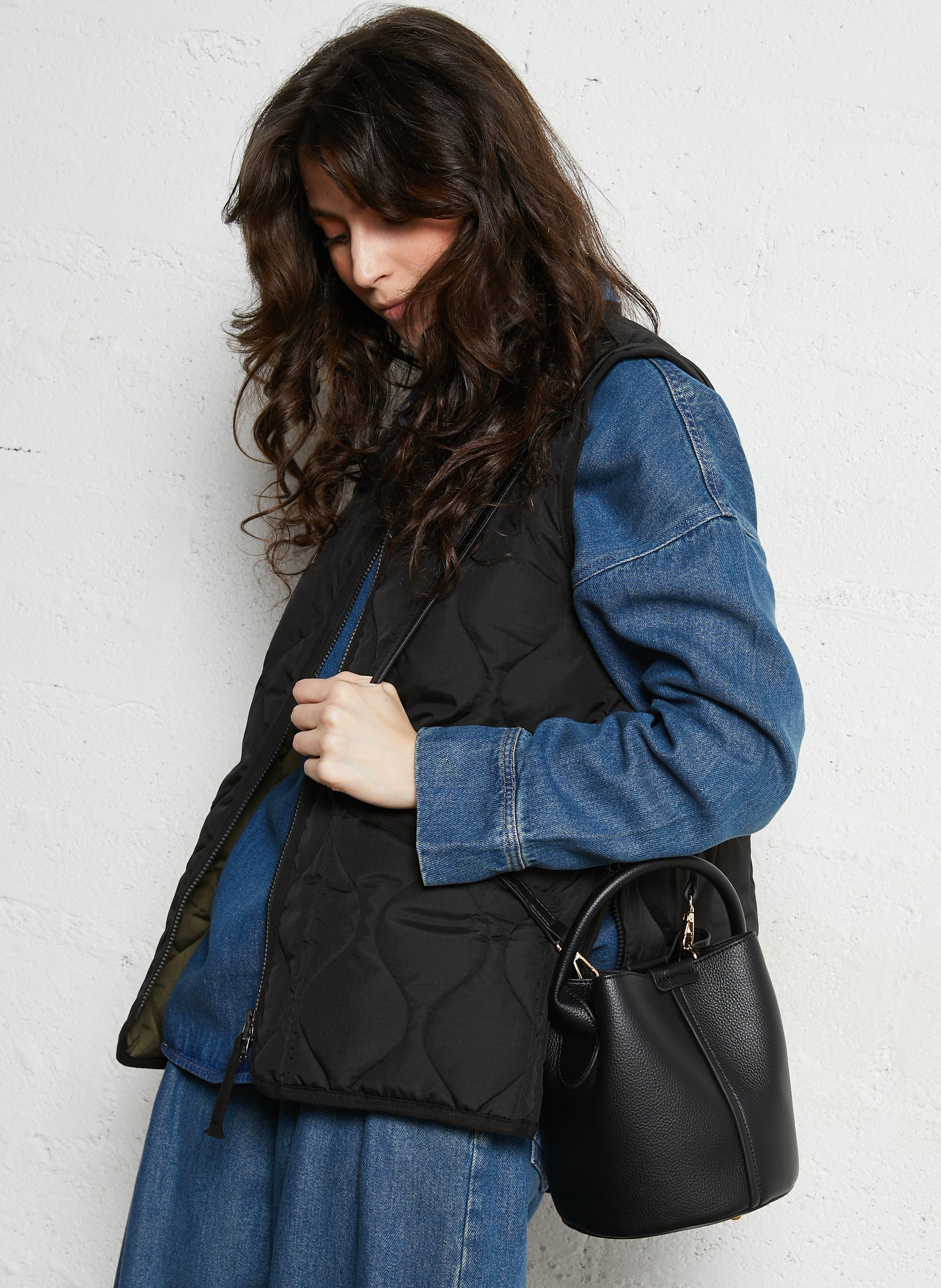 Faux leather bucket bag AU PRINTEMPS PARIS Black
