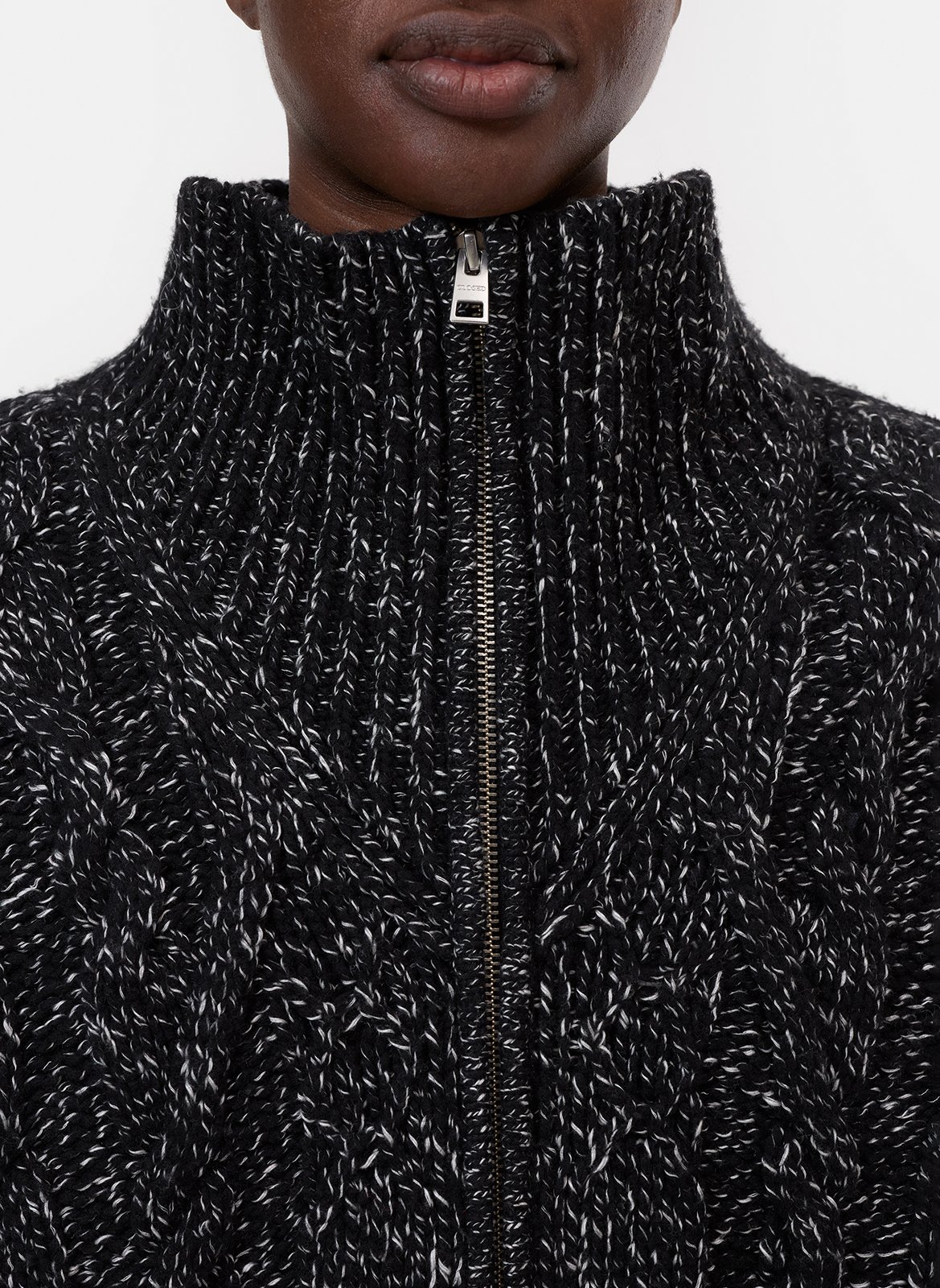 Gilet col rond en laine et en coton mélangé CLOSED Gris