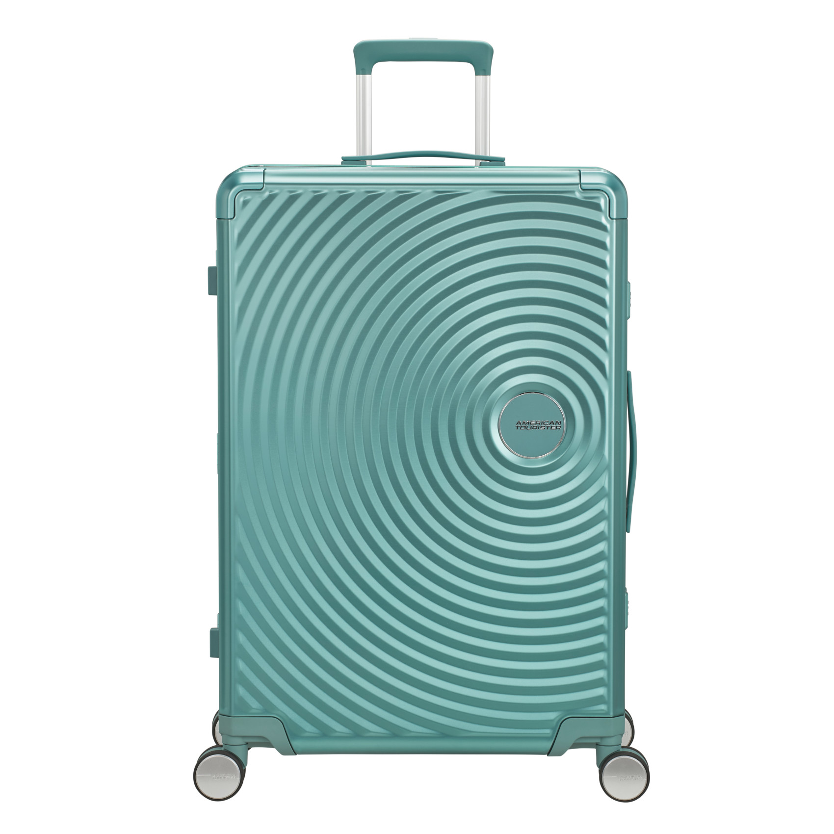 Aluminum suitcase with 4 wheels size L Blue