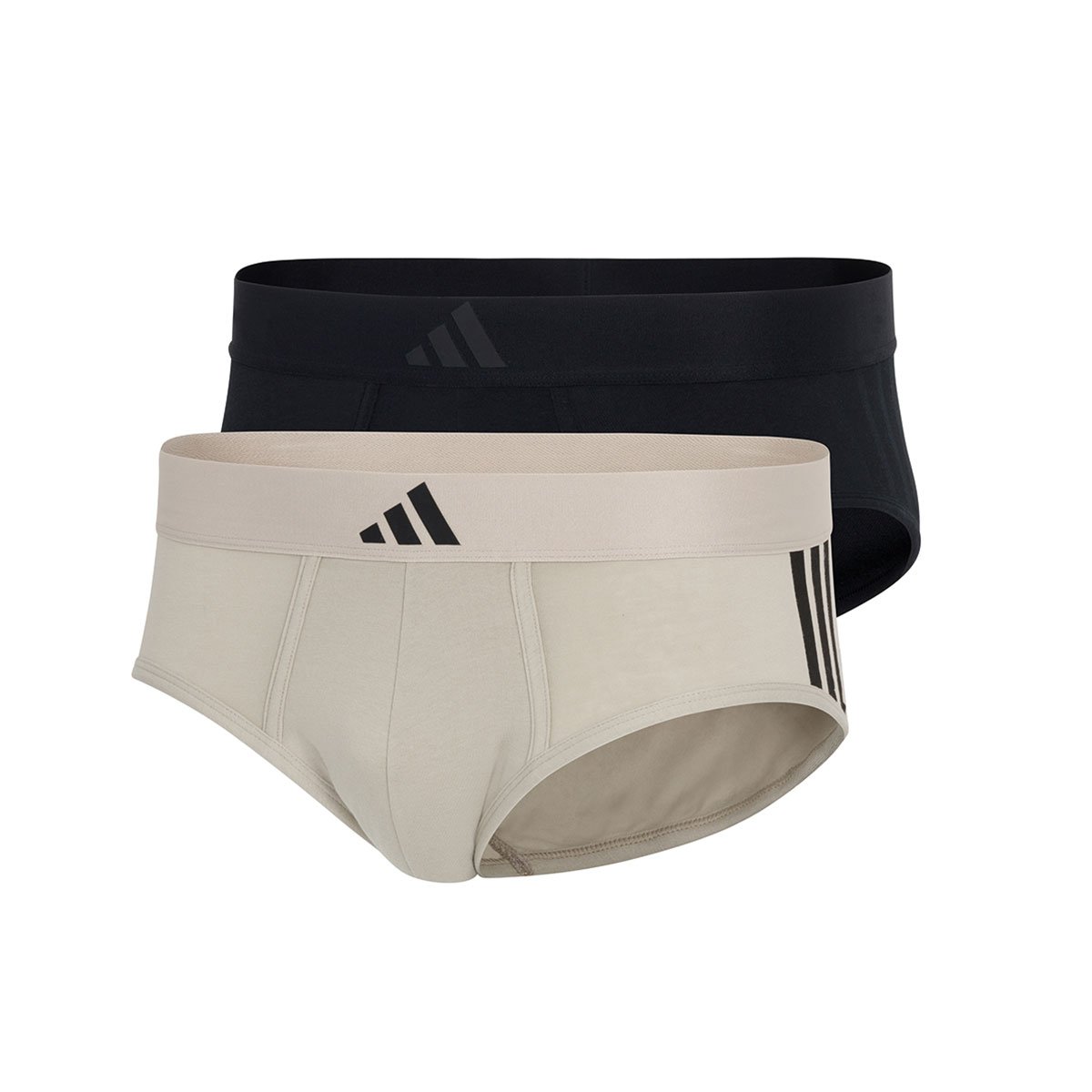 Set of 2 men's active flex cotton 3 stripes adidas sport briefs ADIDAS UNDERWEAR Beige