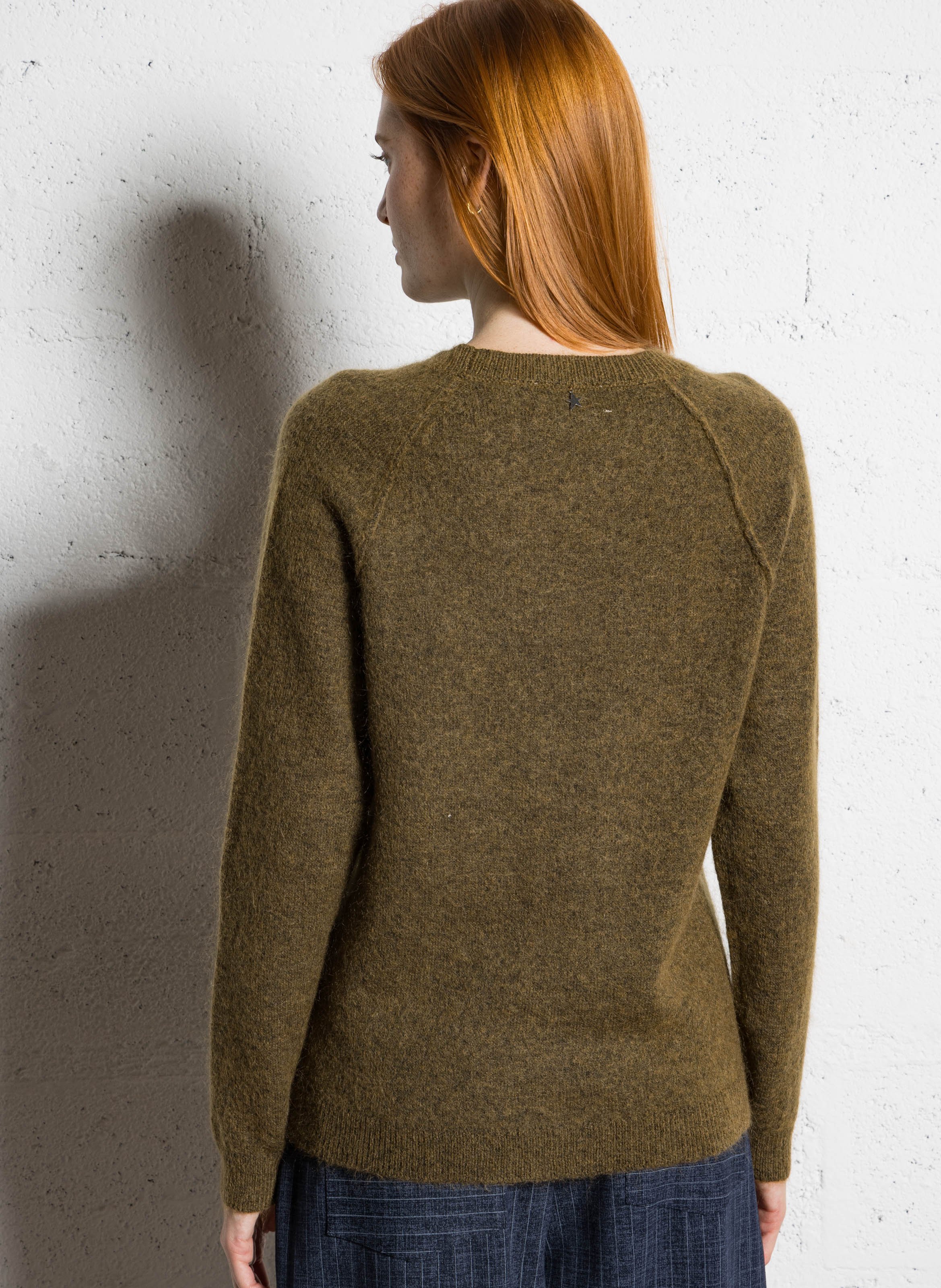 Gerade geschnittener Pullover aus Wollmix mit Rundhalsausschnitt SUD EXPRESS Grun